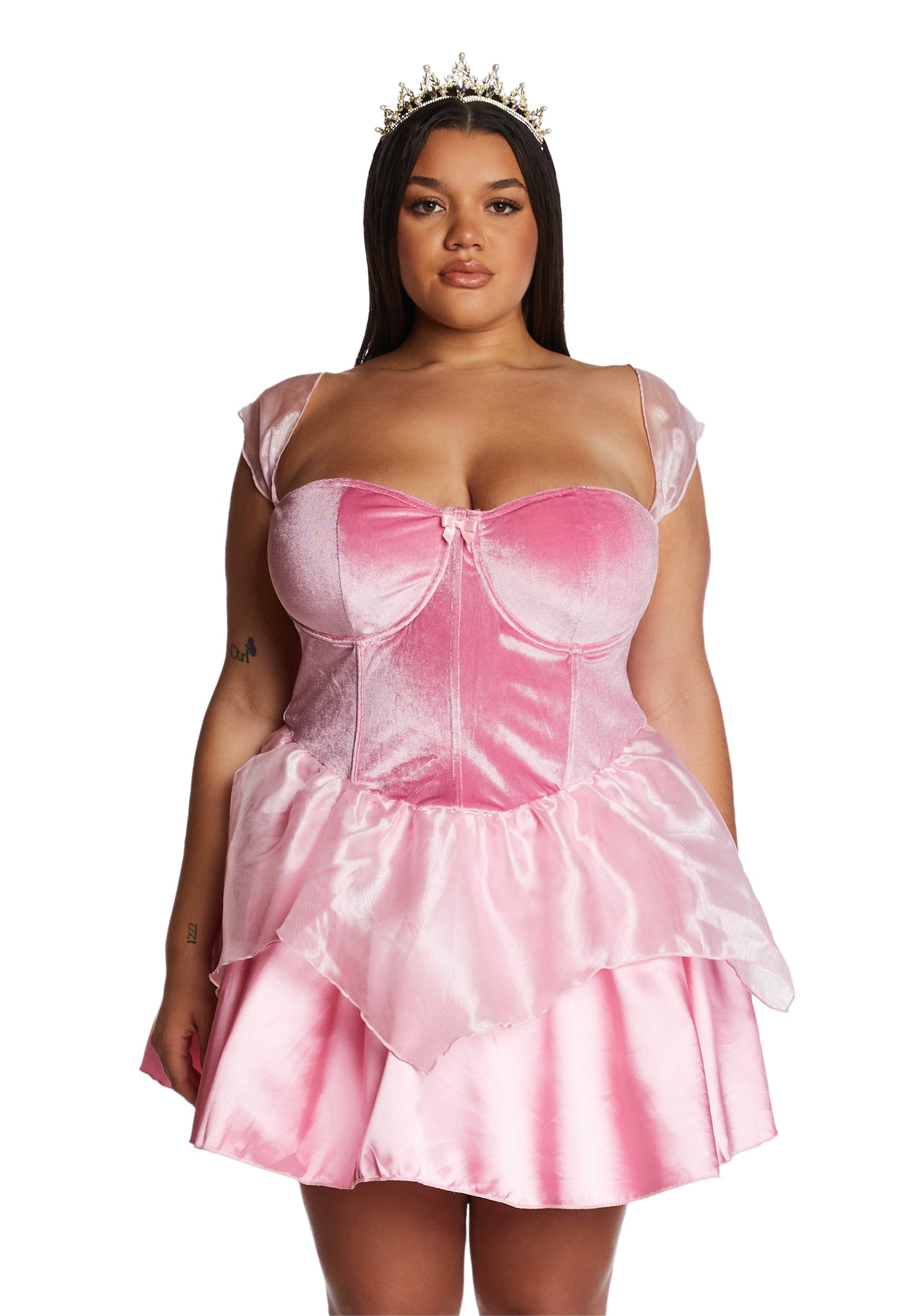 sexy princess dress Plus Pronounced Princess Costume LIGHT PINK / 1X