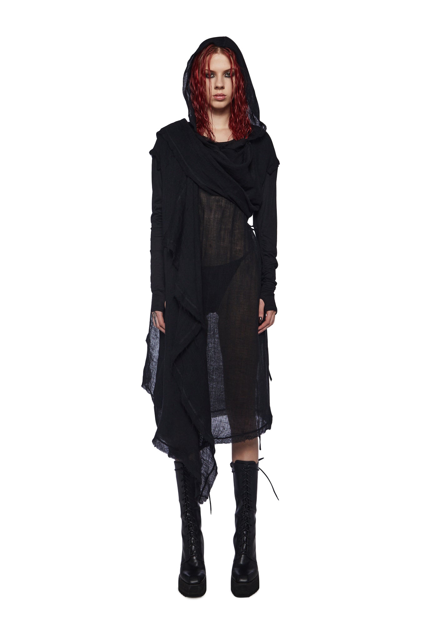 Hooded wrap cardigan outlet