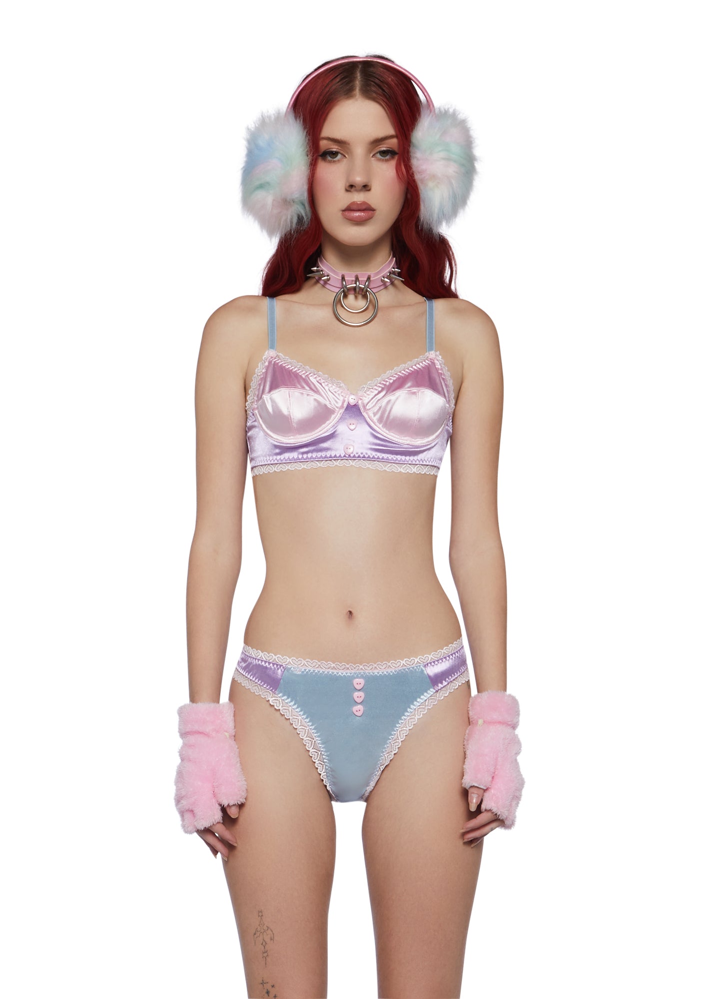 Sugar Thrillz Colorblock Satin Lace Trim Underwire Bra Top – Dolls