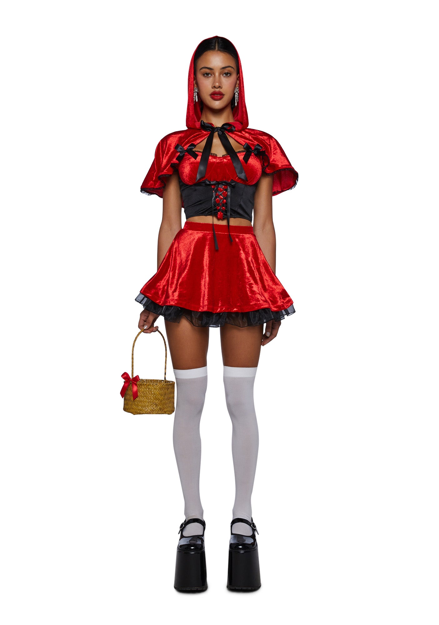 Little RED Riding Hood Sexy Womens Halloween Costume Set - Red/Black DARK RED / XX-LARGE Little RED Riding Hood Sexy Womens Halloween Costume Set - Red/Black DARK RED / XX-LARGE