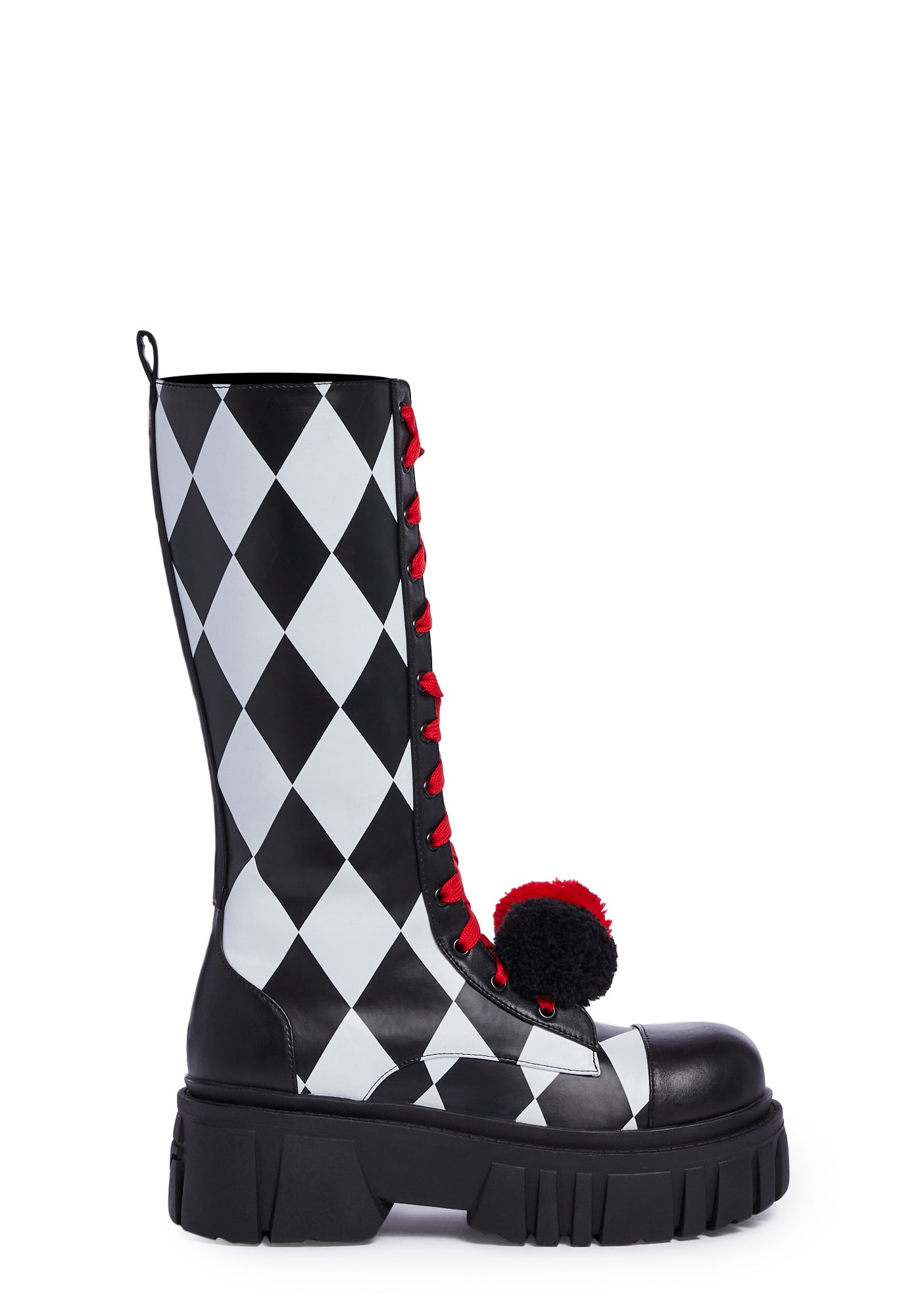Trickz N Treatz Clown Boots - Black/White/Red
