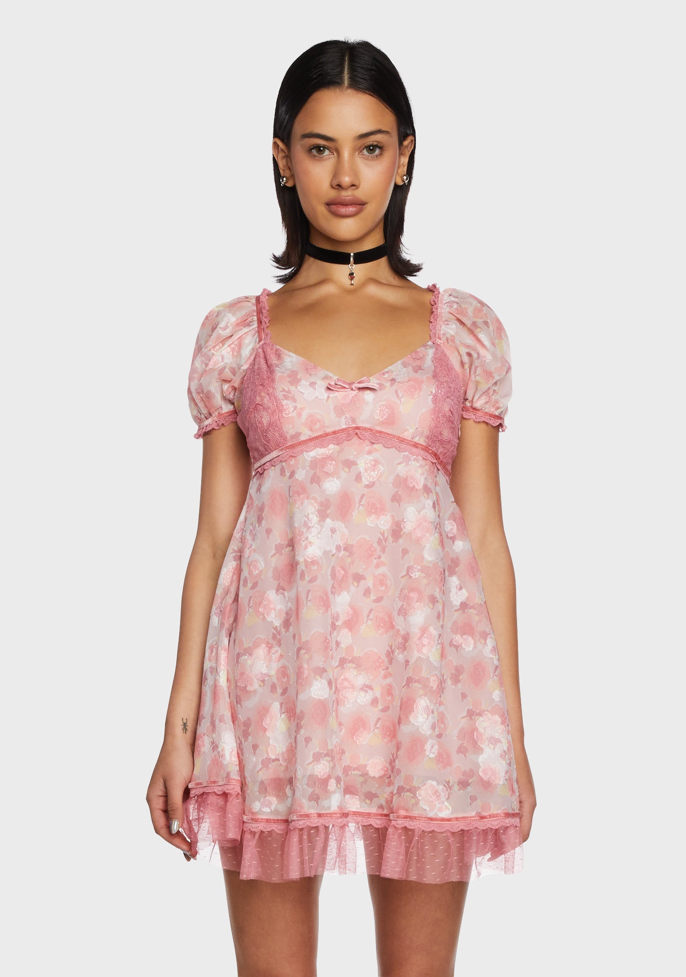 Delia's Chiffon Floral Babydoll Mini Dress - Pink Dolls Kill Delia's Chiffon Floral Babydoll Mini Dress - Pink Dolls Kill