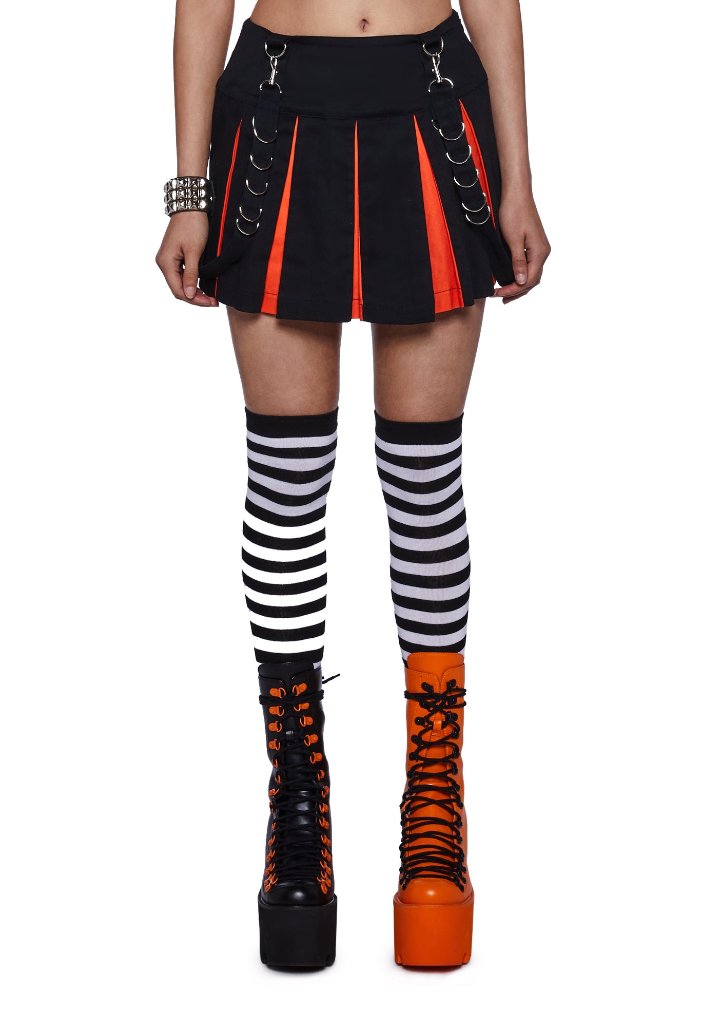 Orange skirt with on sale suspenders