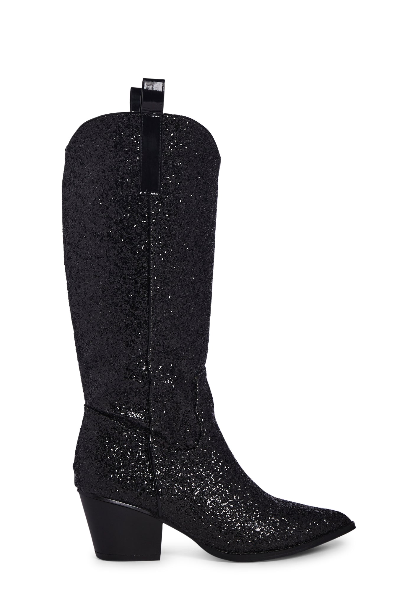 Privileged Glitter Cowboy Boots Black Dolls Kill