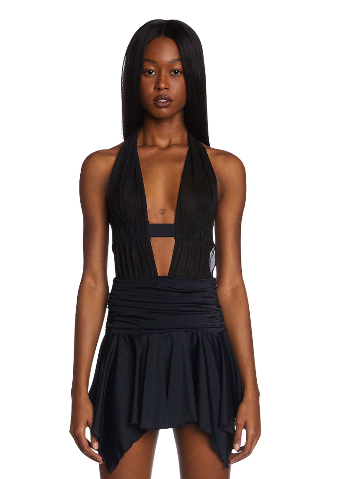 Generation Kiss Mini Handkerchief Halter Dress Black Dolls Kill