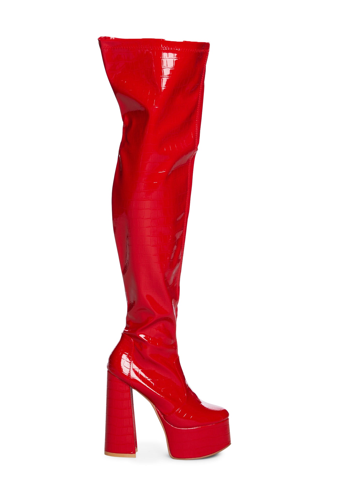 Thigh high croc cheap