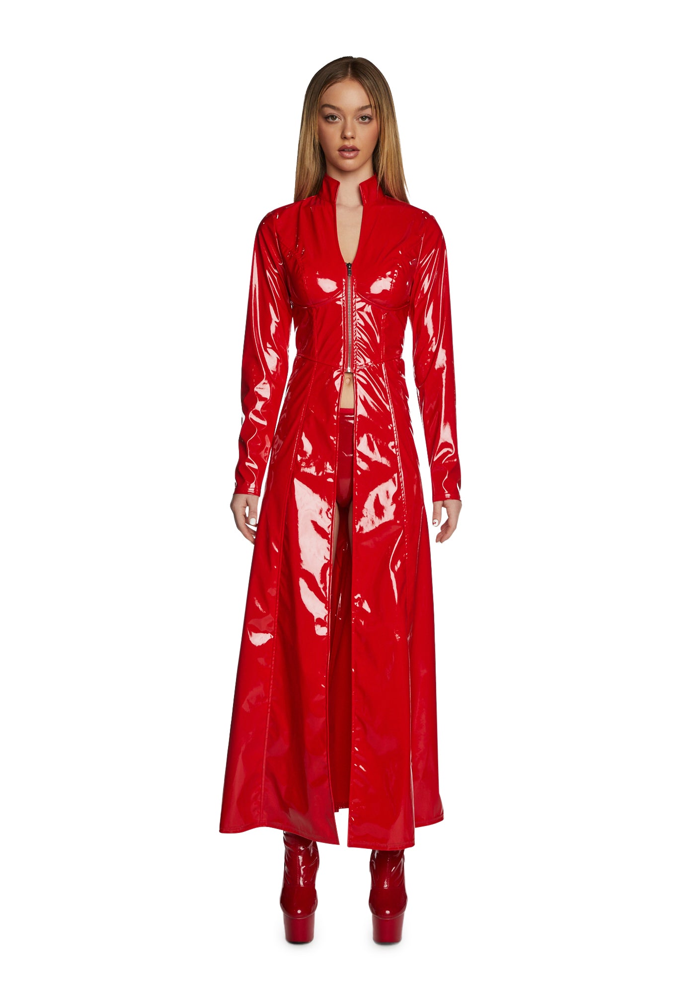 Red Matrix Halloween Vinyl Coat Trinity Costume