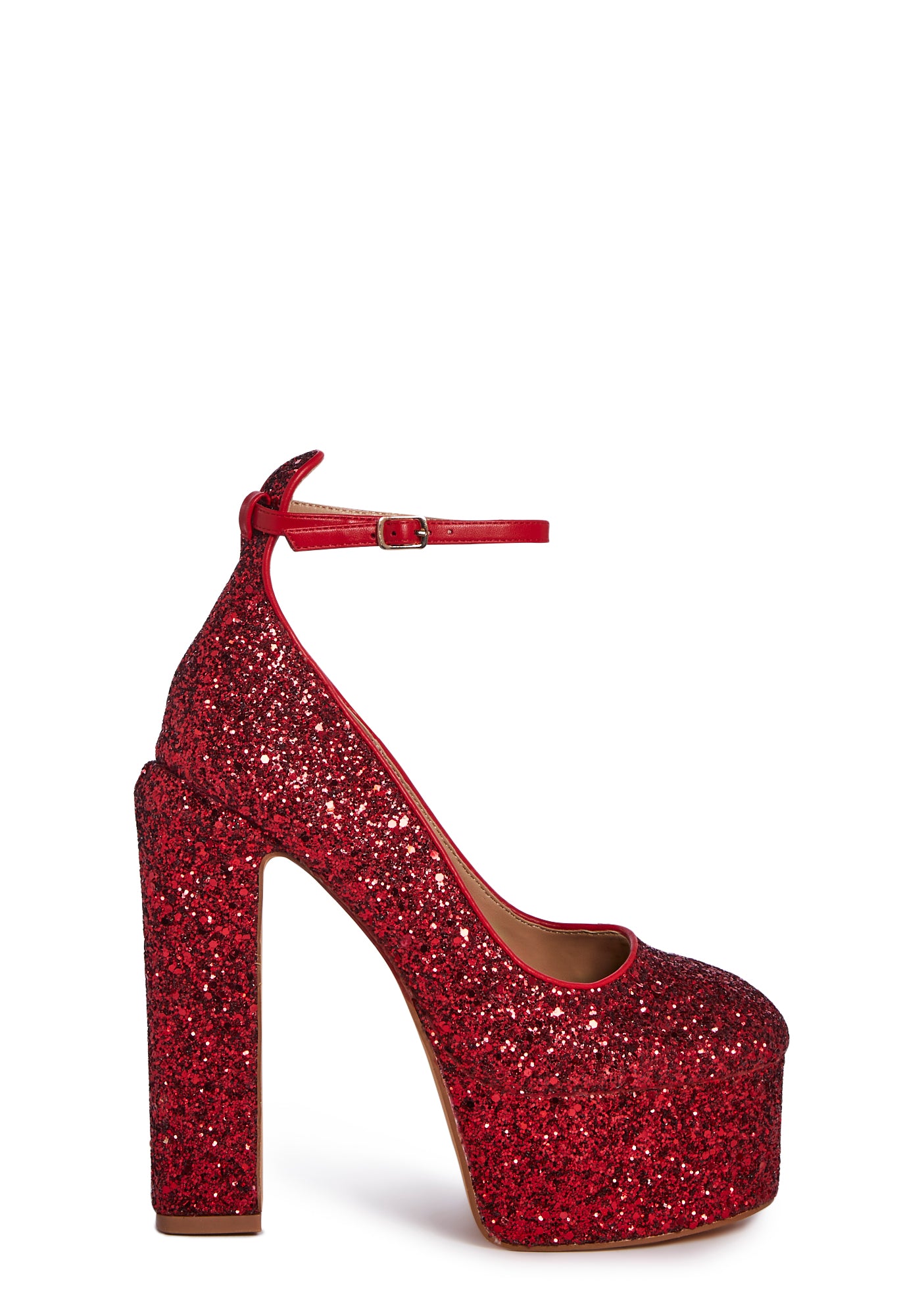 Red Glitter Platform Glitter Pump Heels Lemon Drop By Privileged