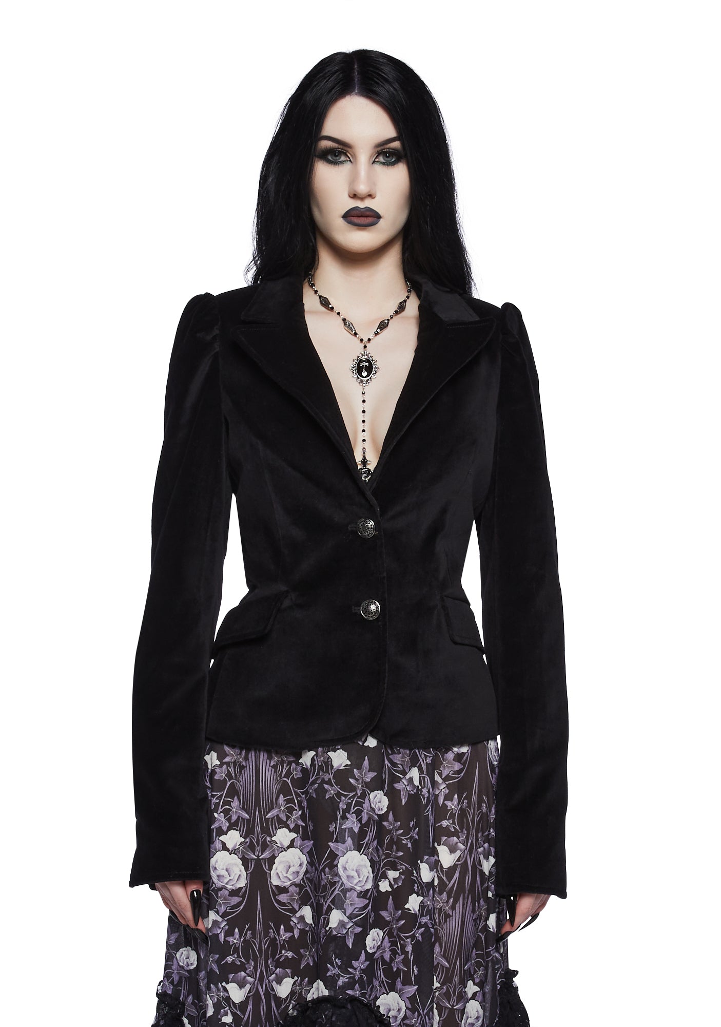 Burton black discount velvet blazer