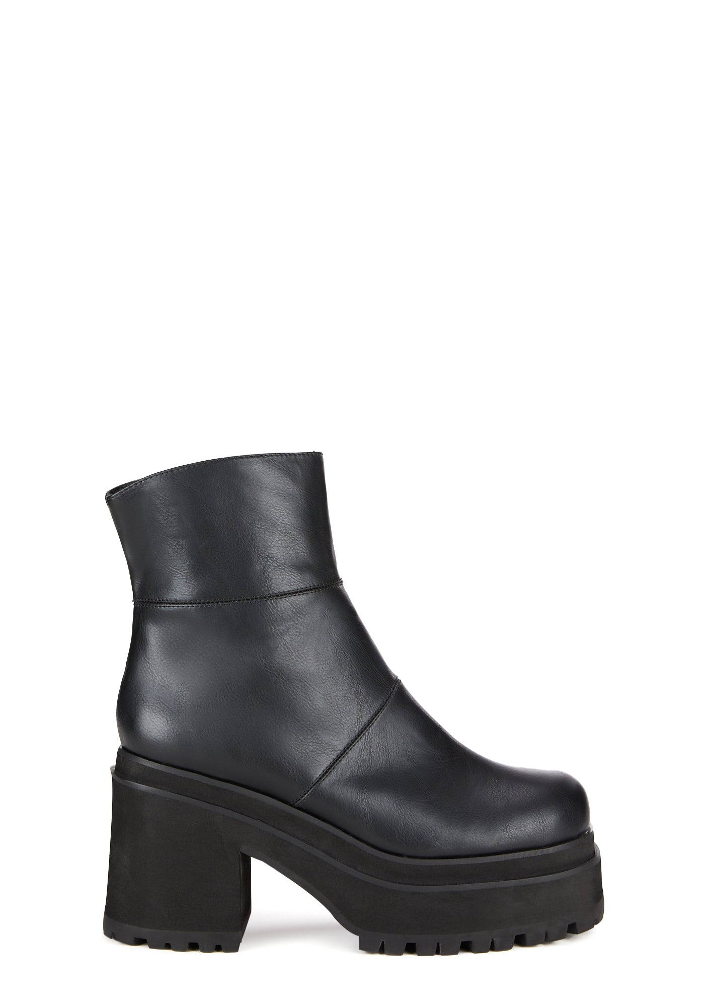 Delia's by Dolls Kill Faux Leather Platform Ankle Boots Black