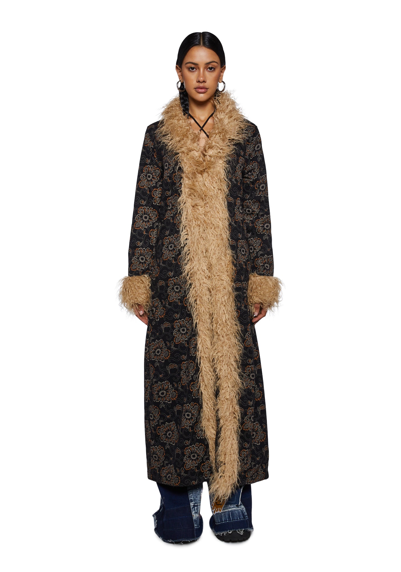 【GLOWNY】★韓国人気★ BURNING FUR COAT ★ BURNING FUR COAT (BLACK) - GLOWNY