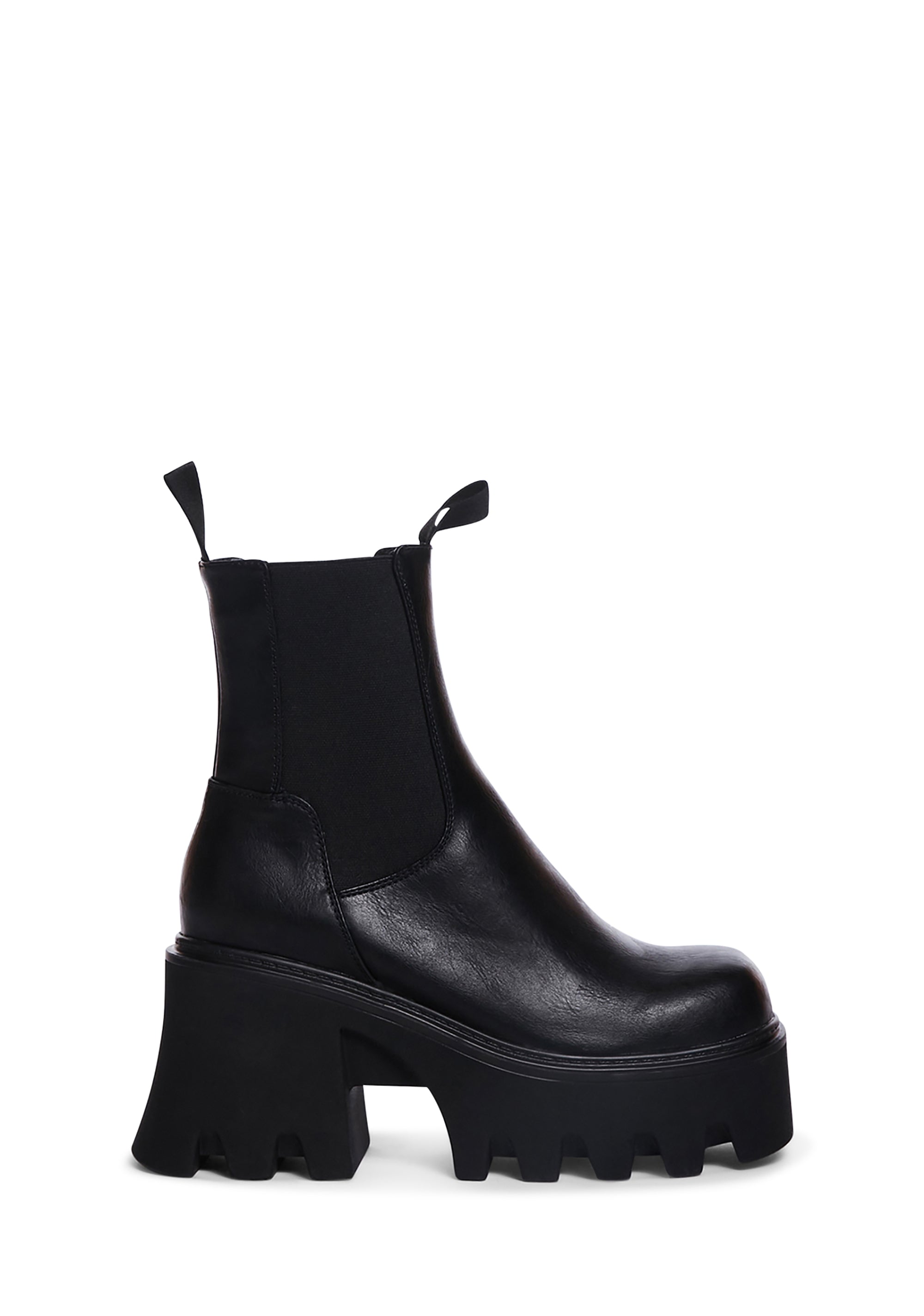Lamoda Vegan Leather Chelsea Platform Boots Black – Dolls Kill