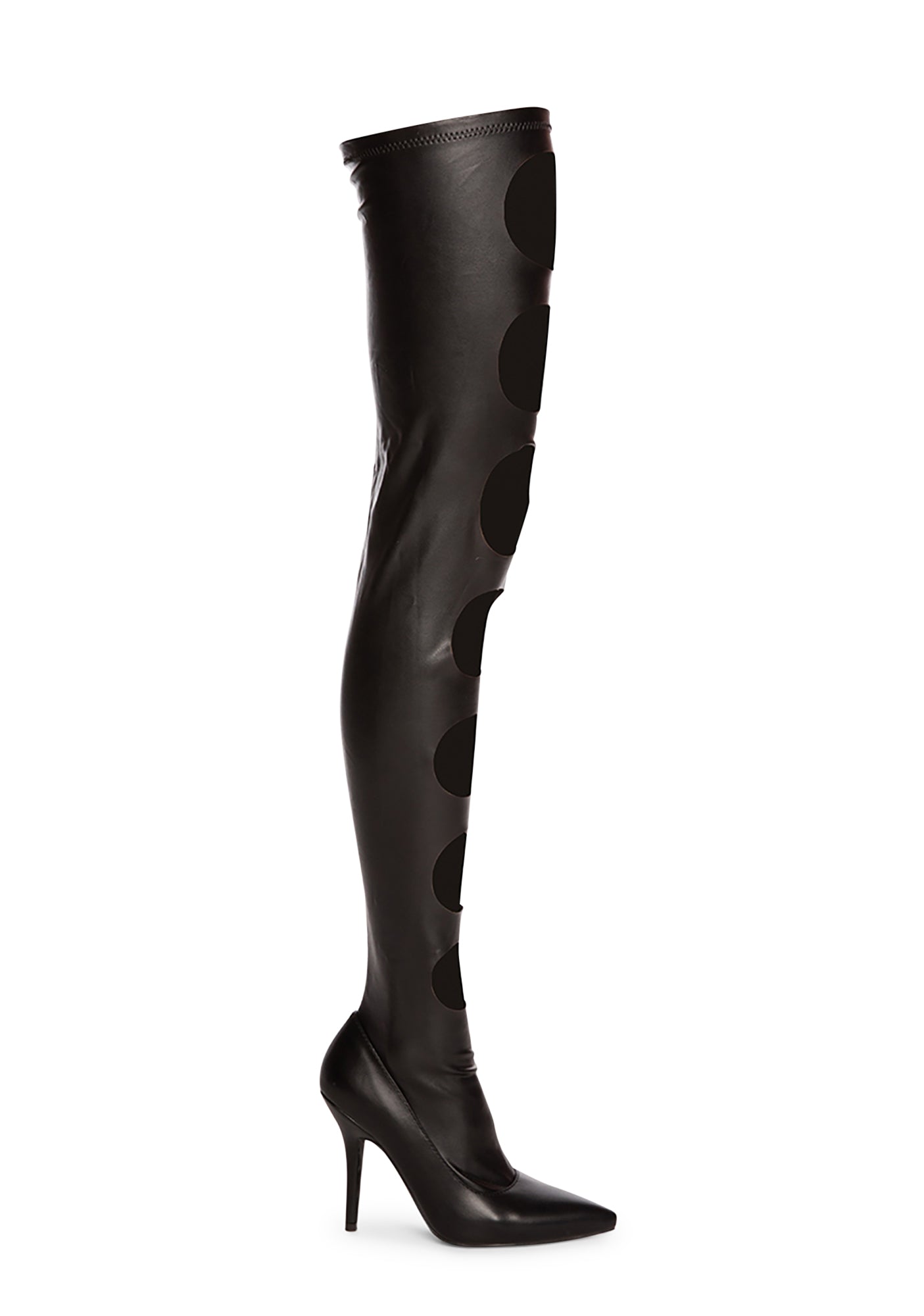 Cut out thigh high boots top