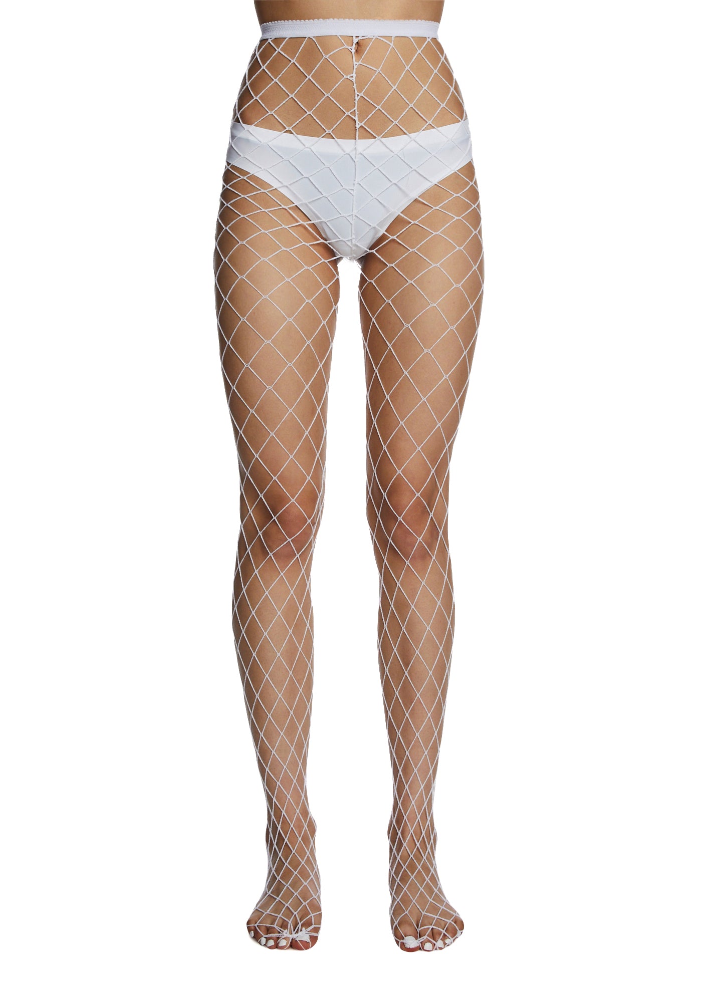 White diamond fishnet tights on sale