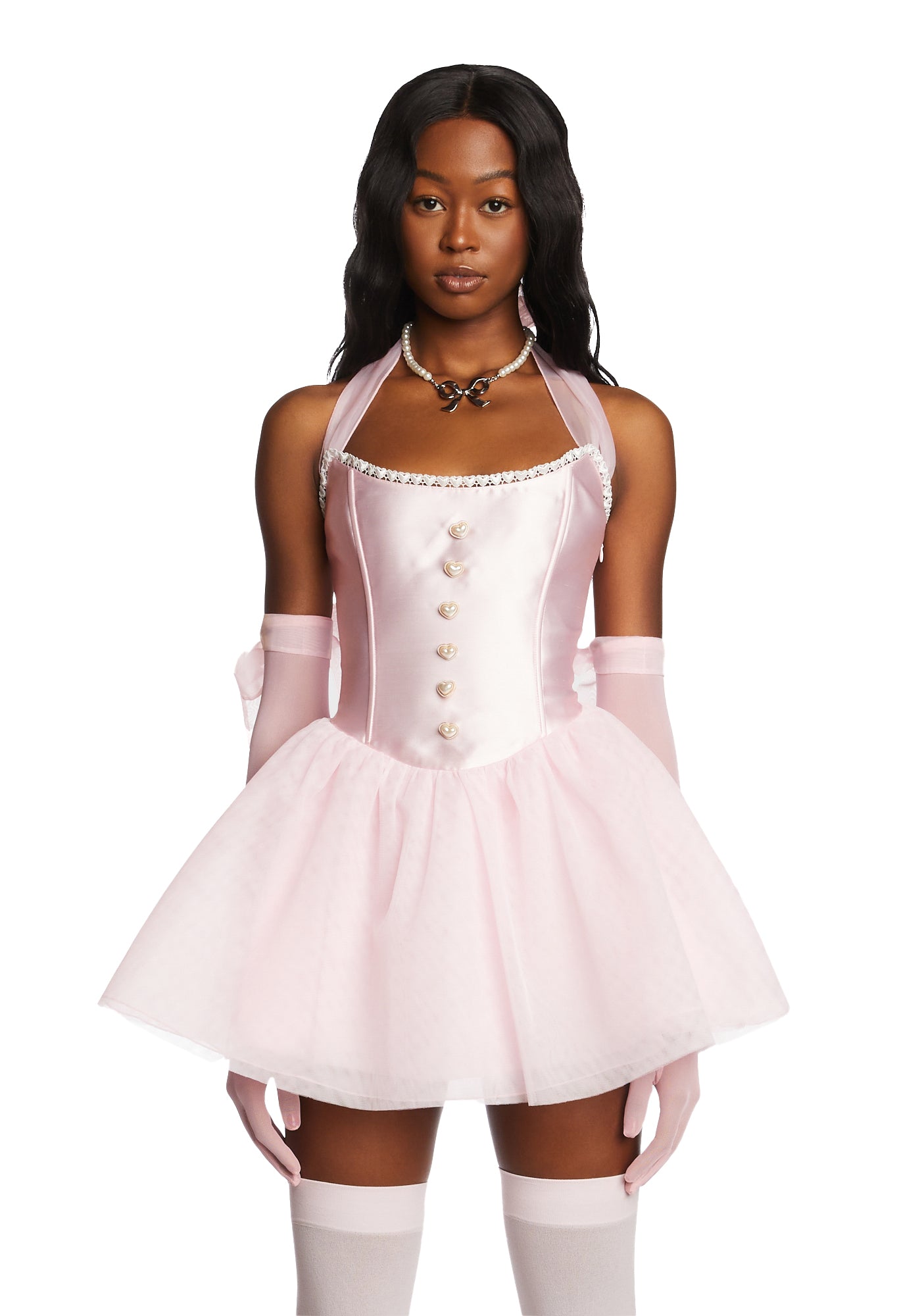 Sugar Thrillz Satin Heart Button Mini Dress - Pink – Dolls Kill