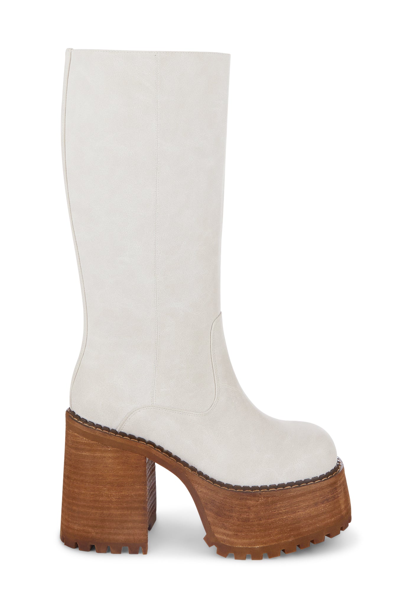 dELiA s by Dolls Kill Knee High Platform Boots Off White