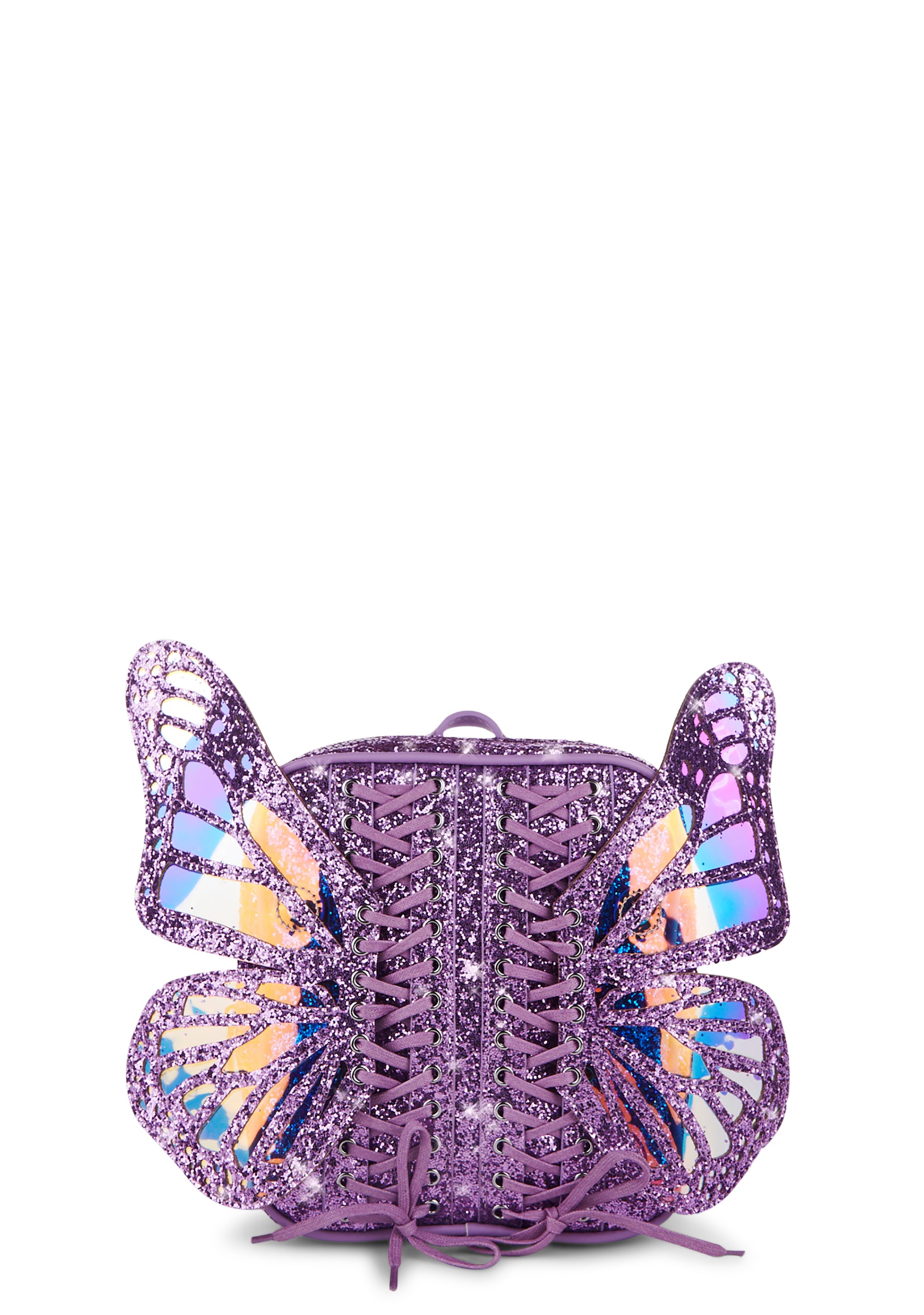 Club Exx Iridescent Butterfly Mini Backpack - Purple Glitter 