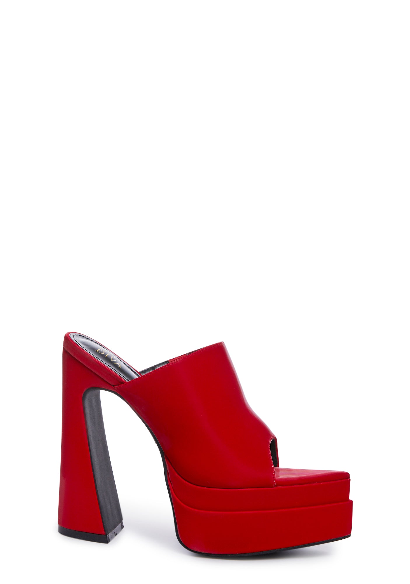 Vegan Leather Platform Mule Sandals Red – Dolls Kill