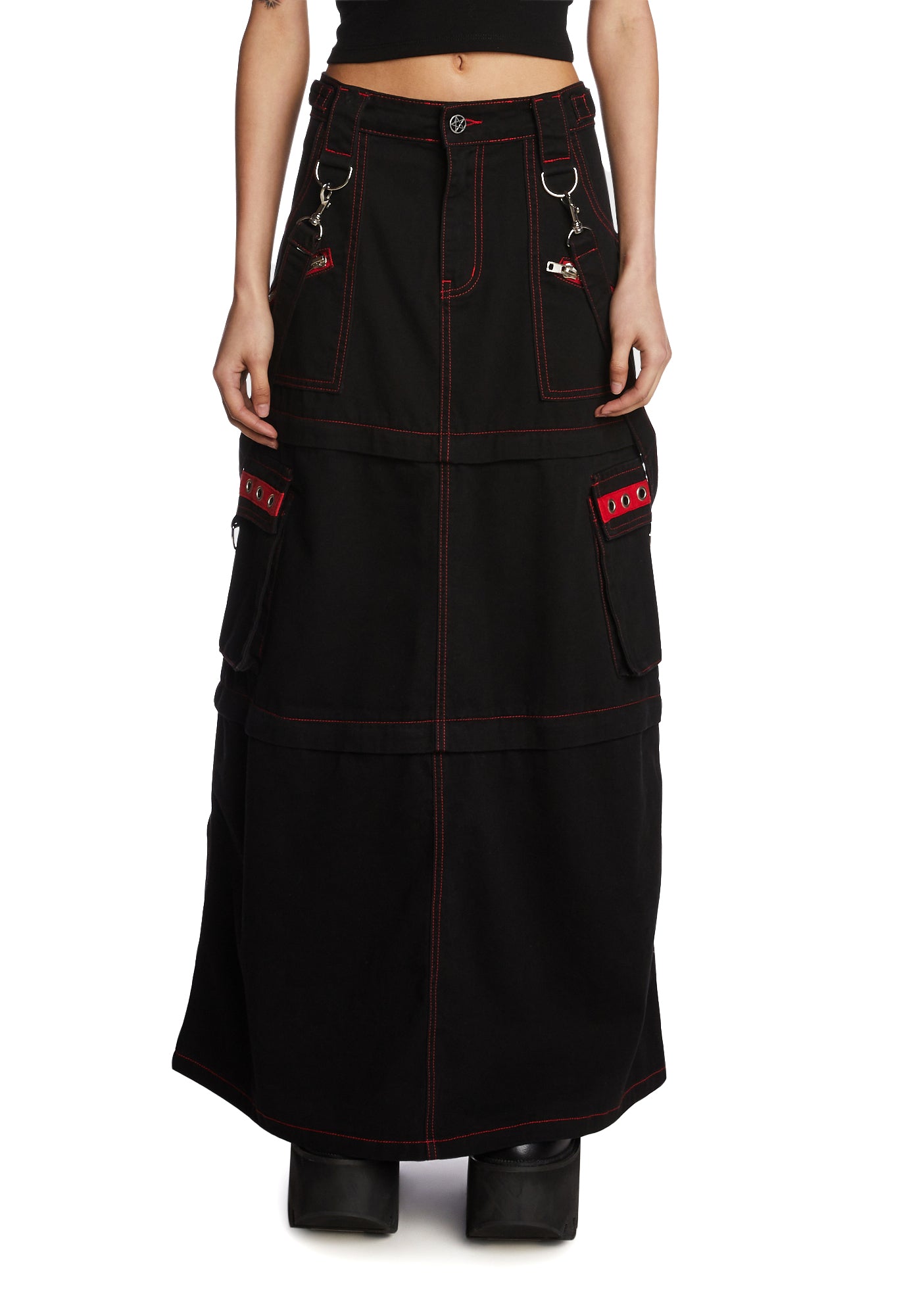 The Grave Girls Cargo Convertible Maxi Skirt - Black – Dolls The Grave Girls Cargo Convertible Maxi Skirt - Black – Dolls