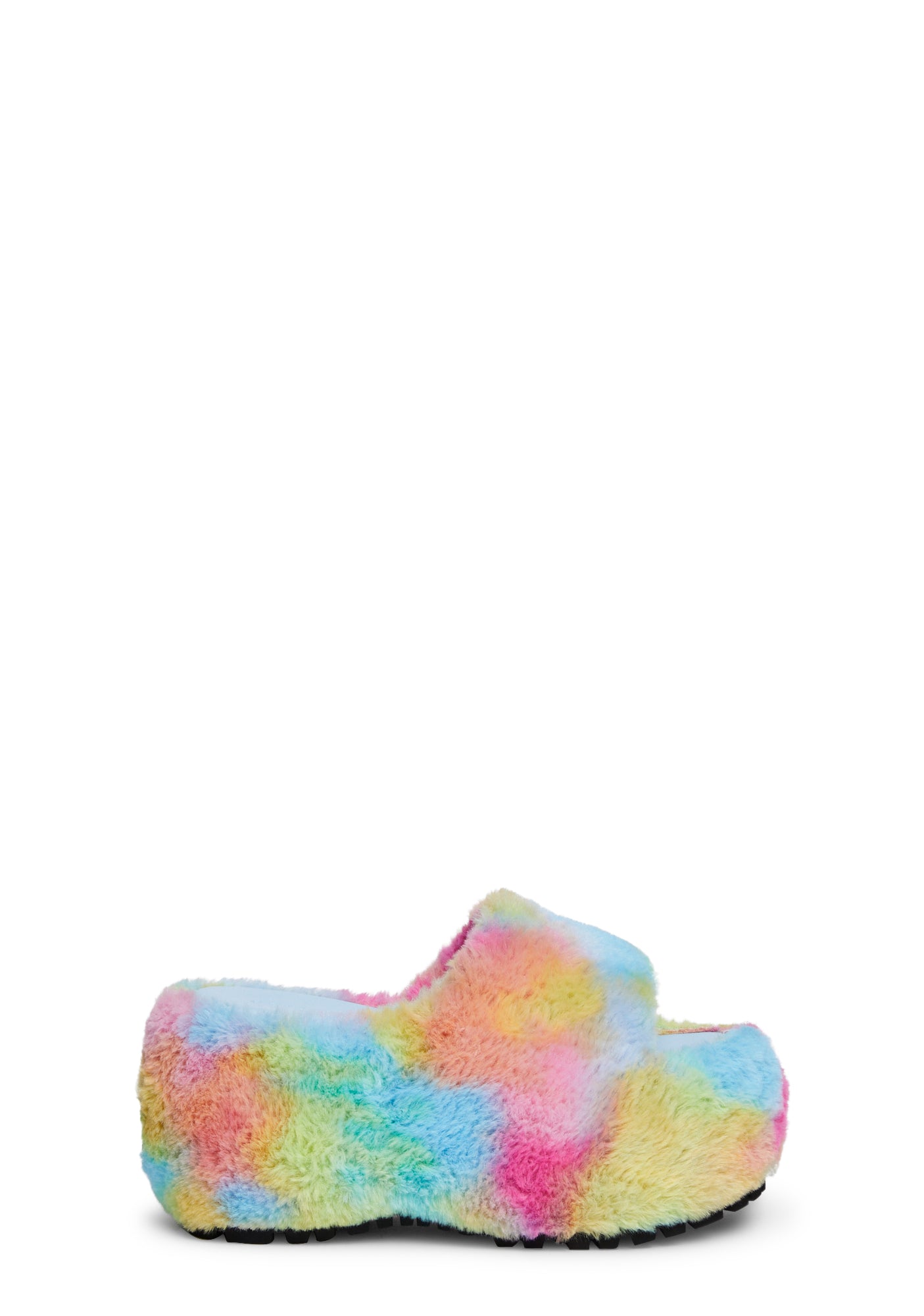 Delia s Tie Dye Faux Fur Slides Multi