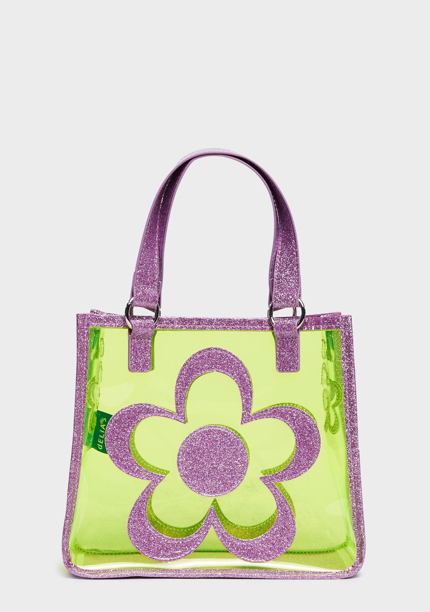 Delia's PVC Glitter Daisy Tote Bag - Green – Dolls Kill