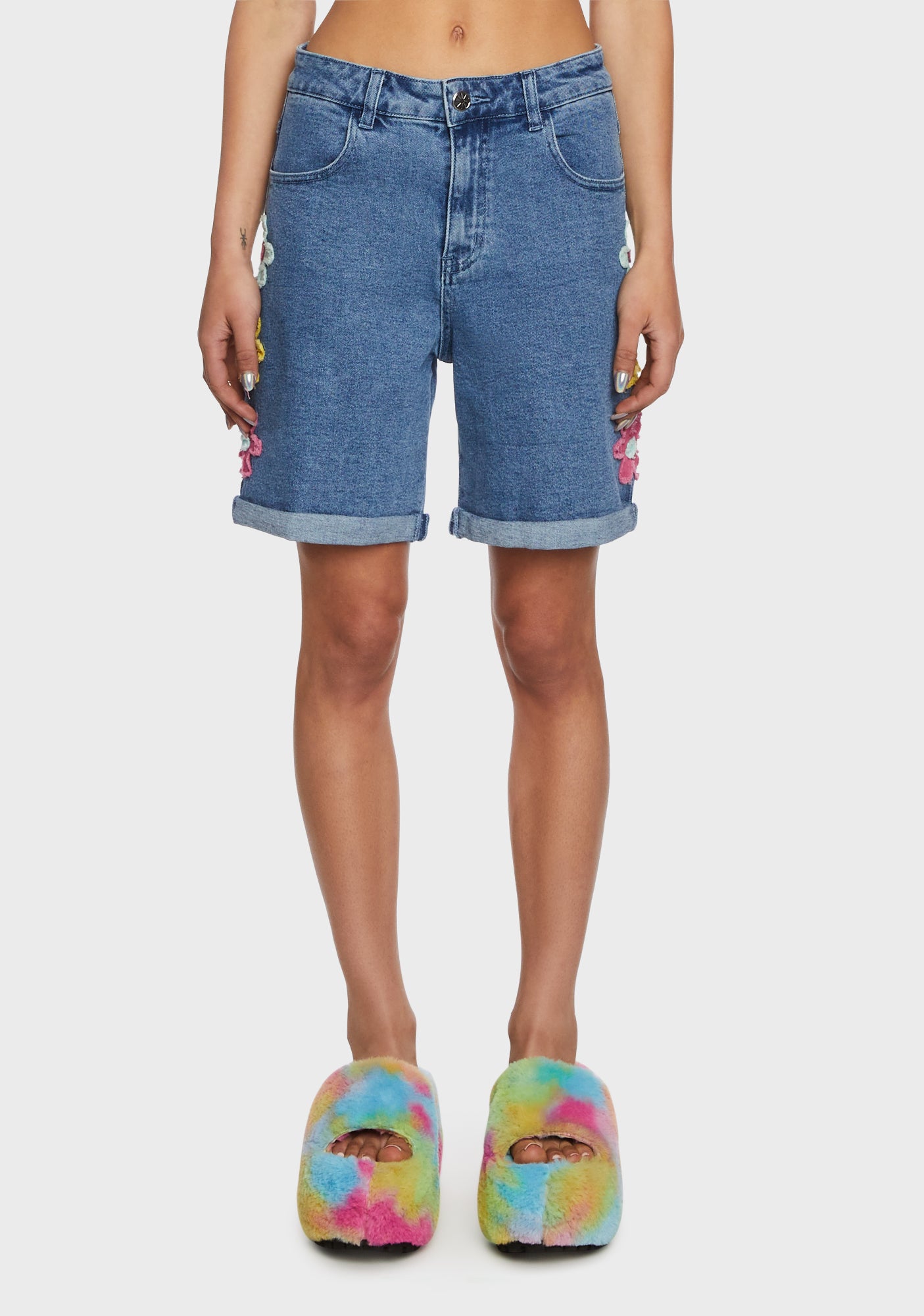 White Polo & Blue Striped Shorts Set – Deolinda SS26 In Stock Now