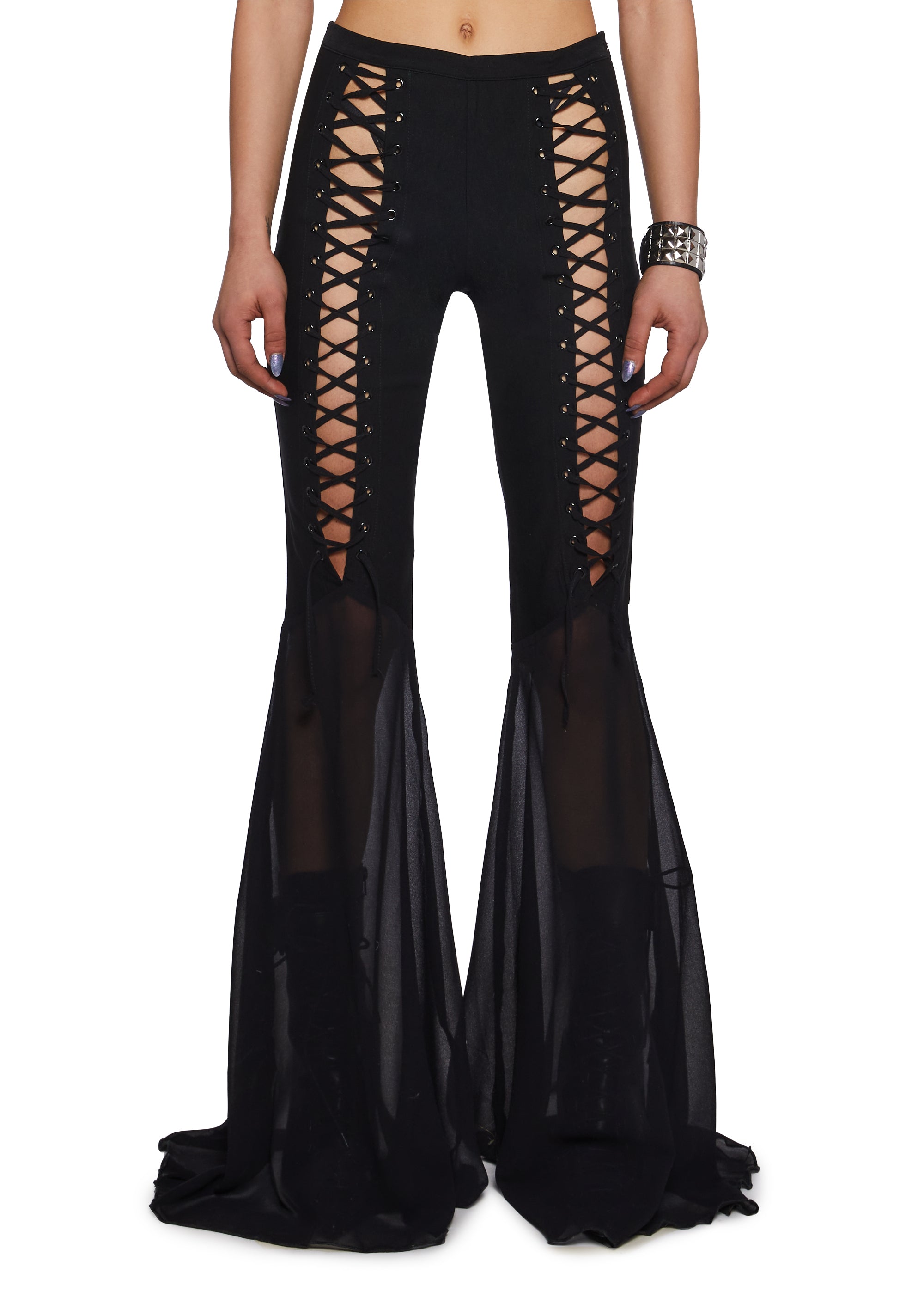 完売品【kiss the club】flare lace pants/black MidnightHourBlackLaceFlarePant