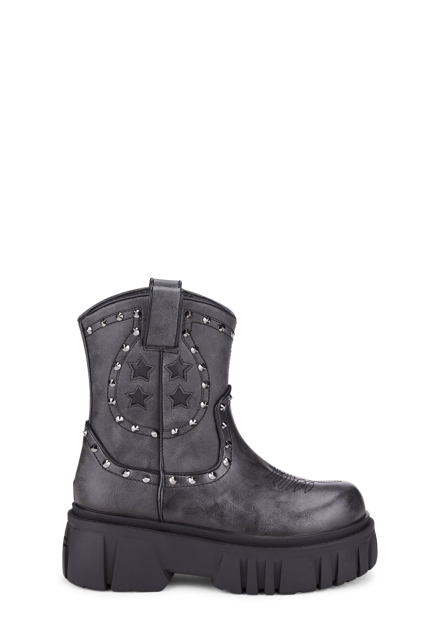 dolls kill current mood ウエスタンブーツ スタッズ Current Mood Stud Platform Cowboy Boots - Black – Dolls Kill