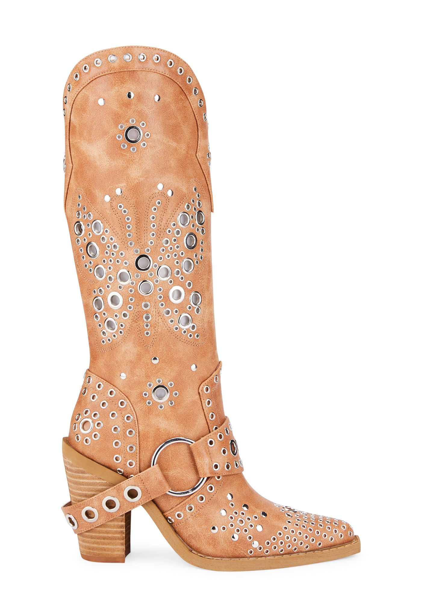 Current Mood Butterfly Cowboy Boots Light Brown