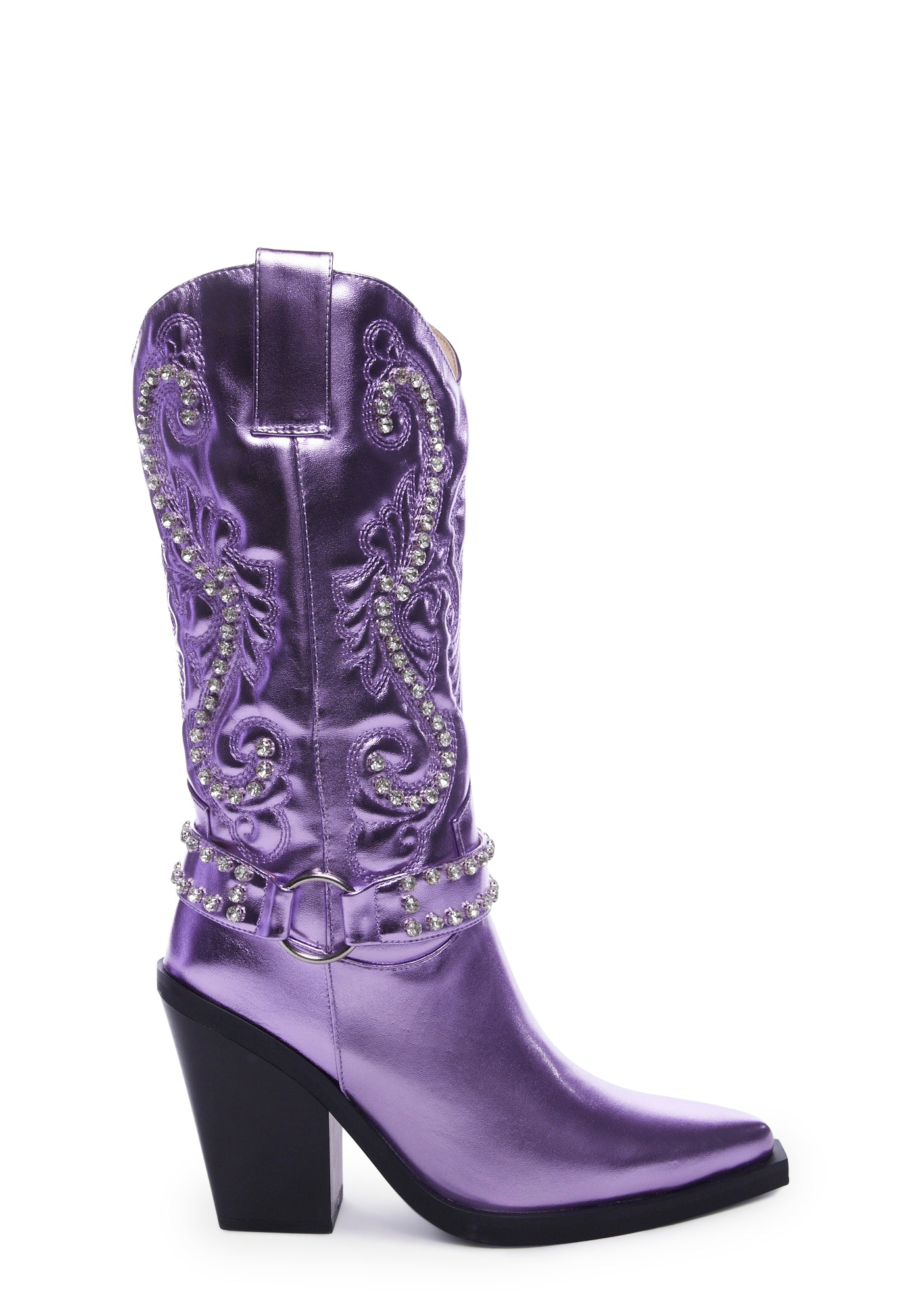 SIMMI Metallic Cowboy Boots Purple Dolls Kill