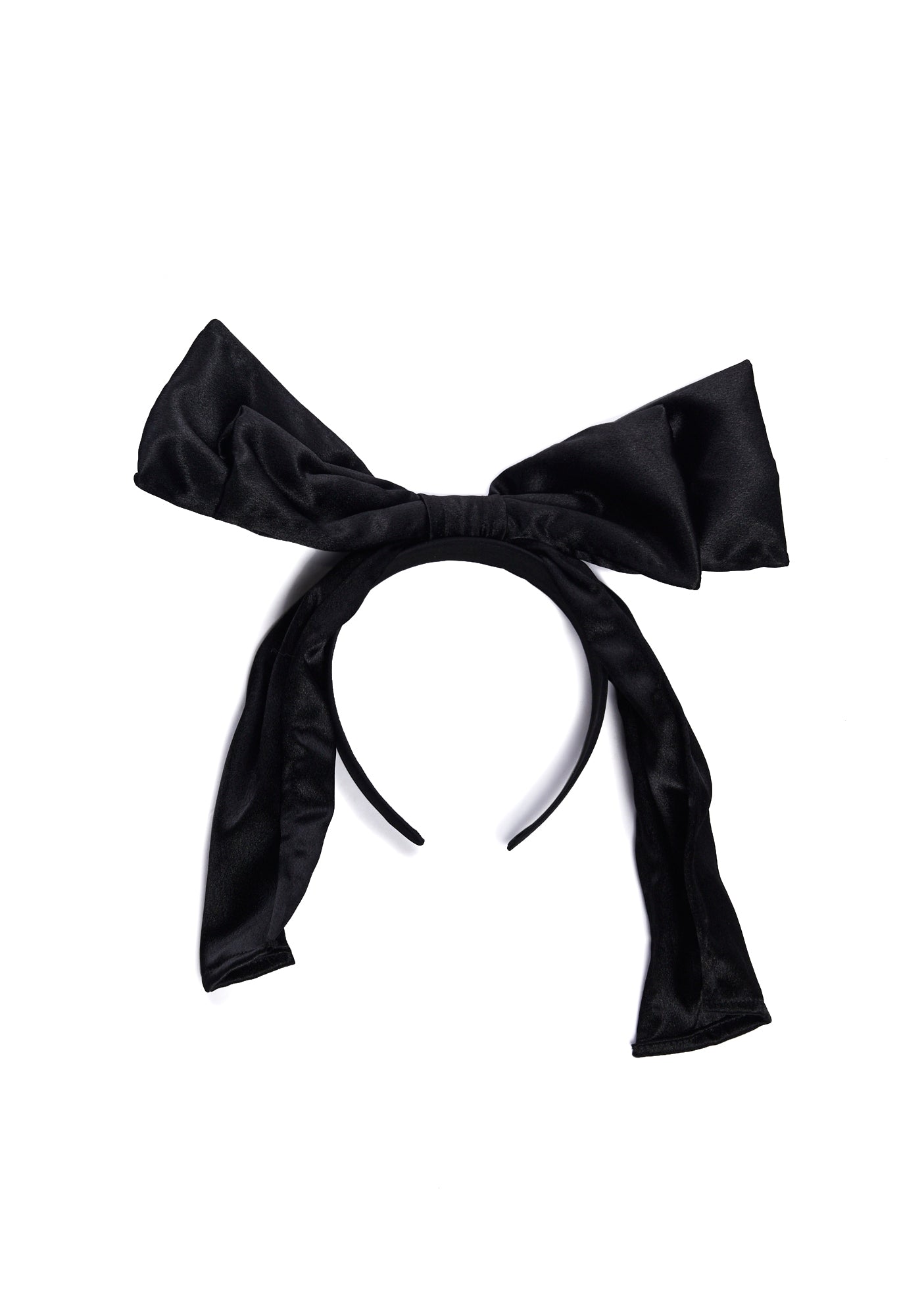 Black Oversized Satin Bow Headband Large Black Satin Hair Bow Funeral Hair Bow Giant Black Bow  main image 4