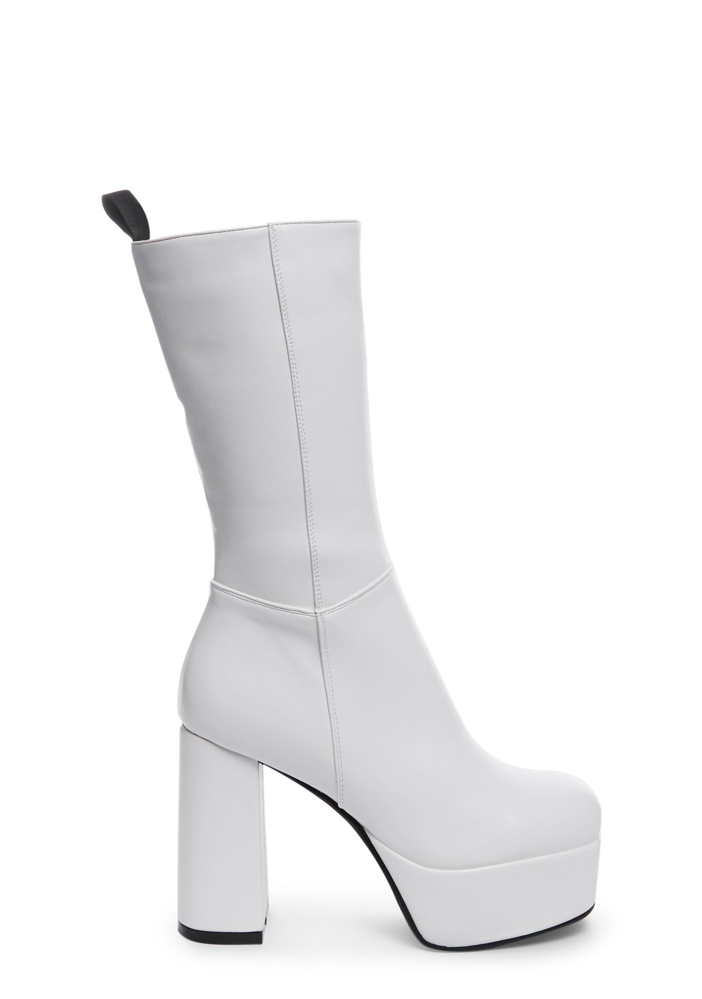 White vegan leather boots on sale