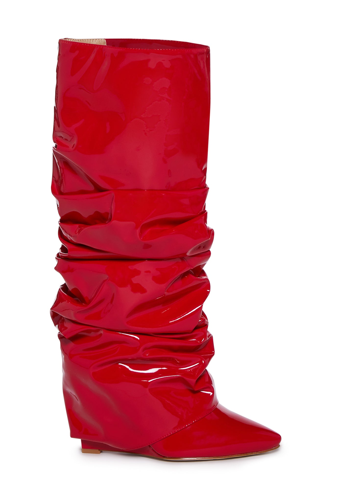 Azalea Wang Latex Wedge Boots Red Dolls Kill