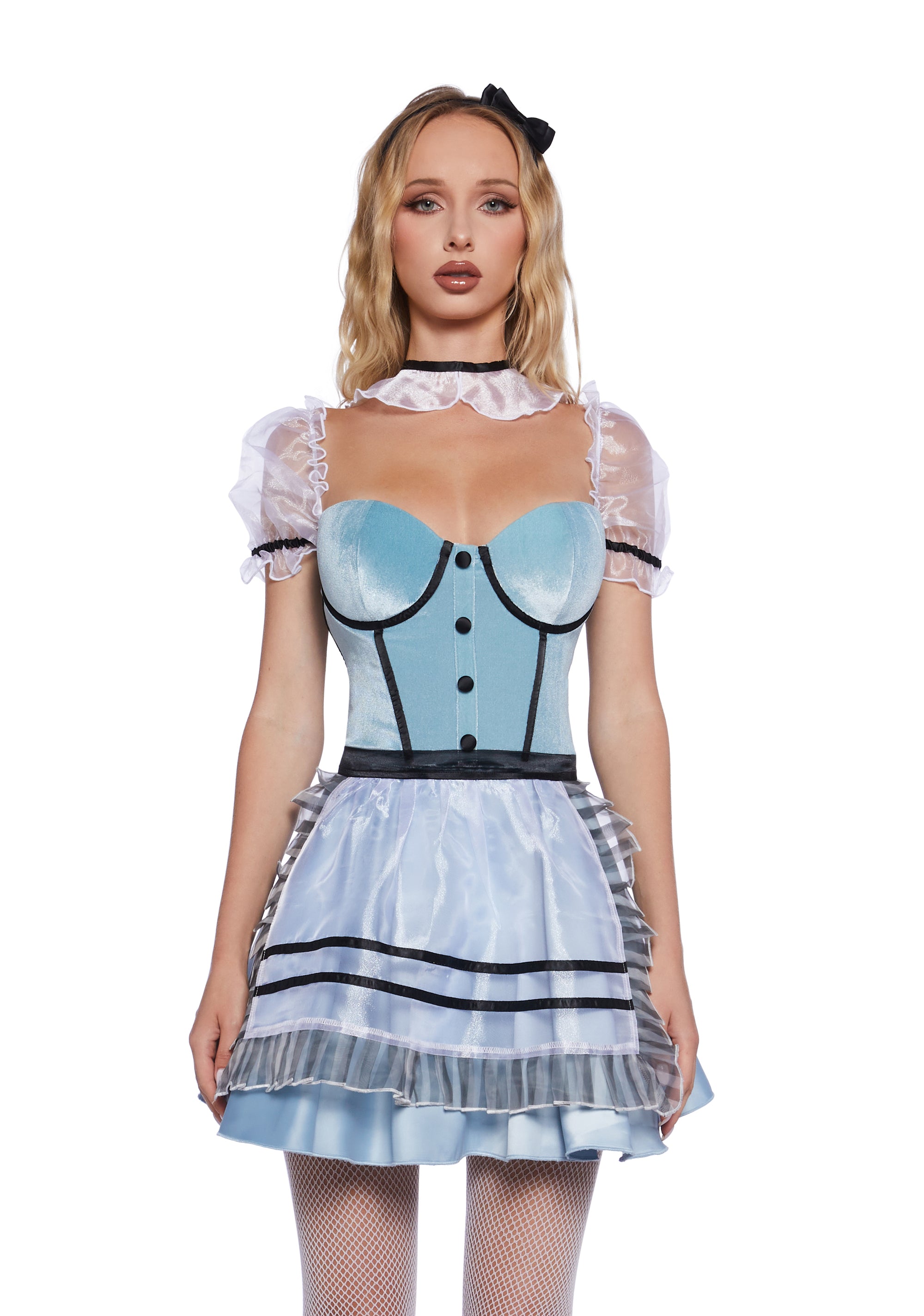 Looking Glass Girl Costume Set BLUE / X-SMALL Looking Glass Girl Costume Set BLUE / X-SMALL