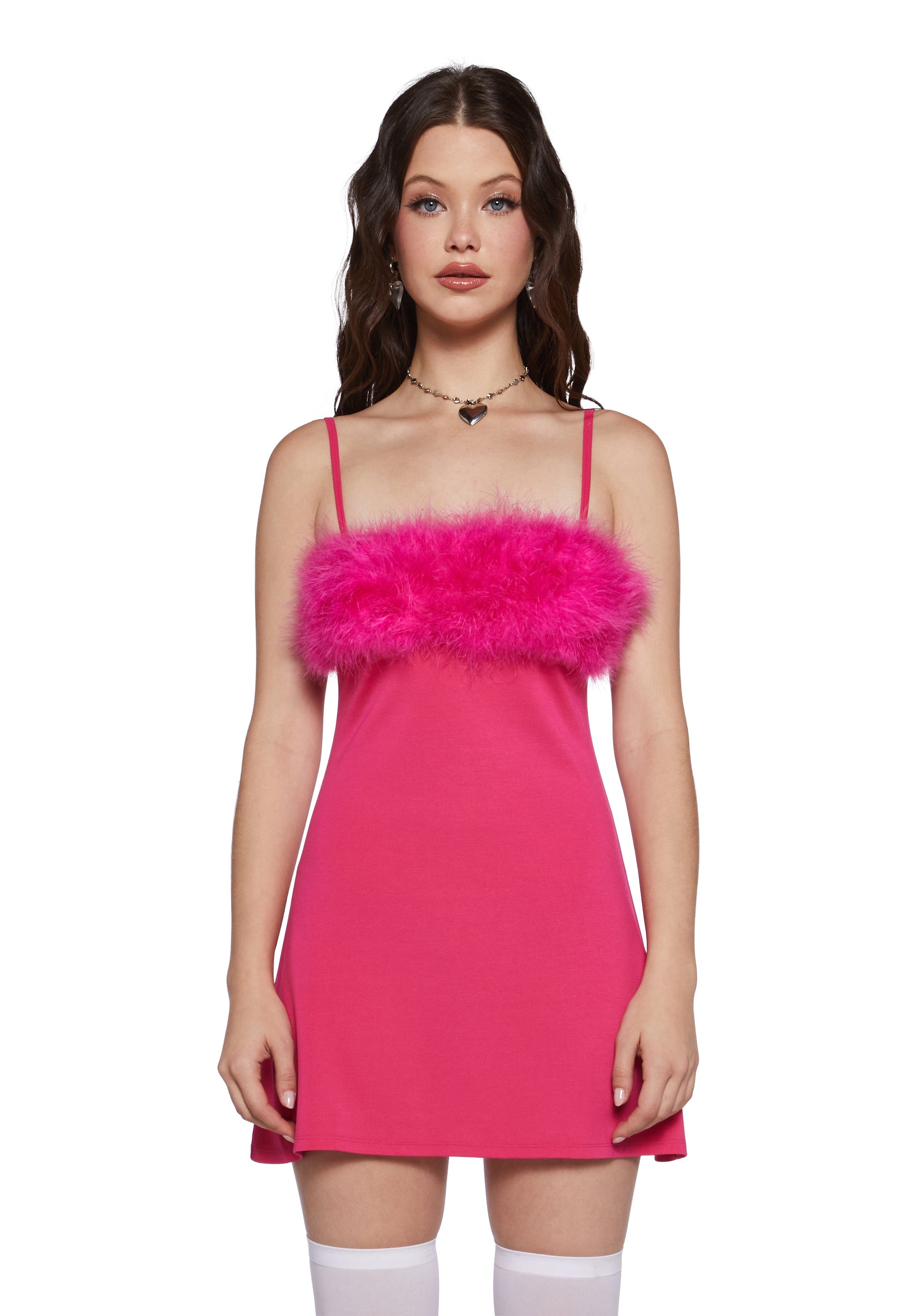 pink marabou dress Short Pink Marabou Fur Edge Robe RB1332 Size S / Pink