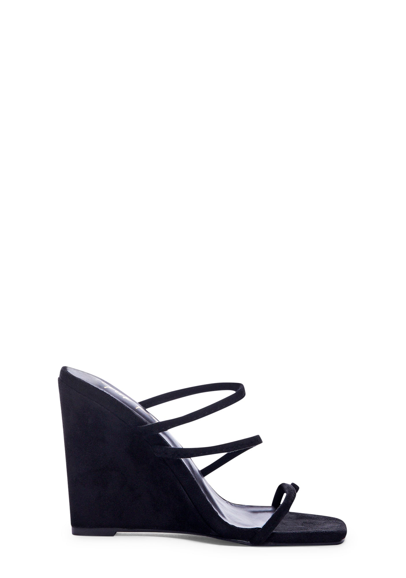 Strappy Wedge Heels - Black – Dolls Kill