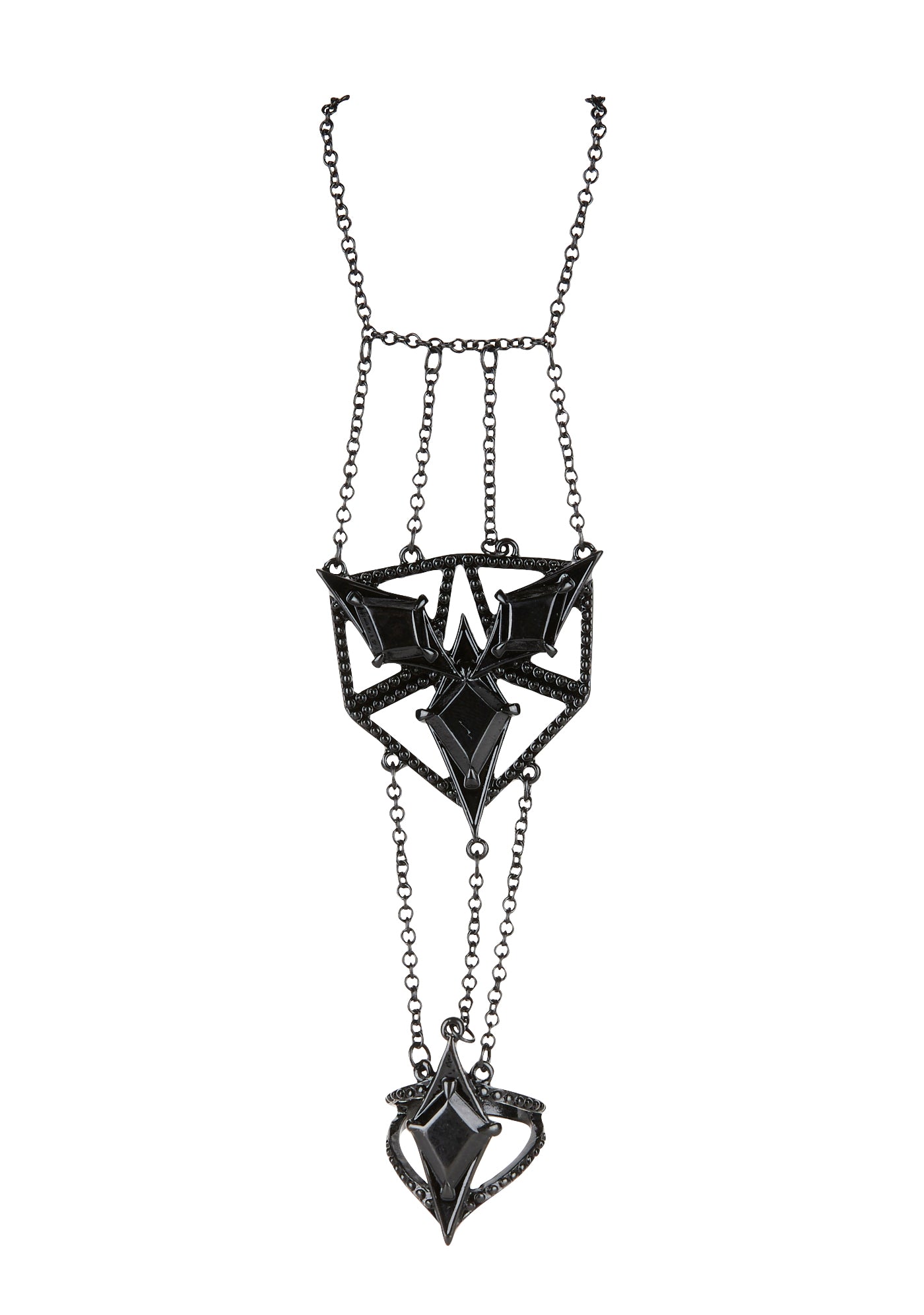 Chain Link Gemstone Bracelet - Black – Dolls Kill