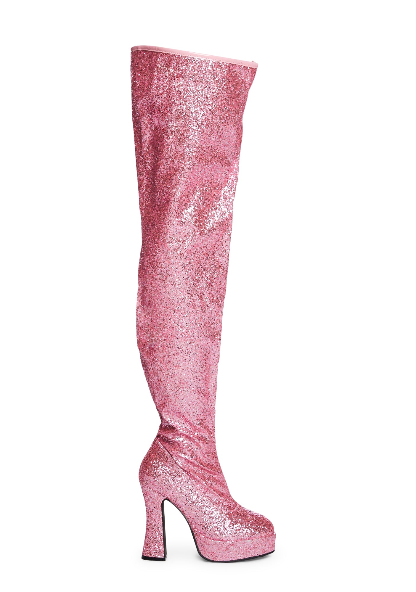 Ellie Shoes Glitter Thigh High Boots Pink – Dolls Kill