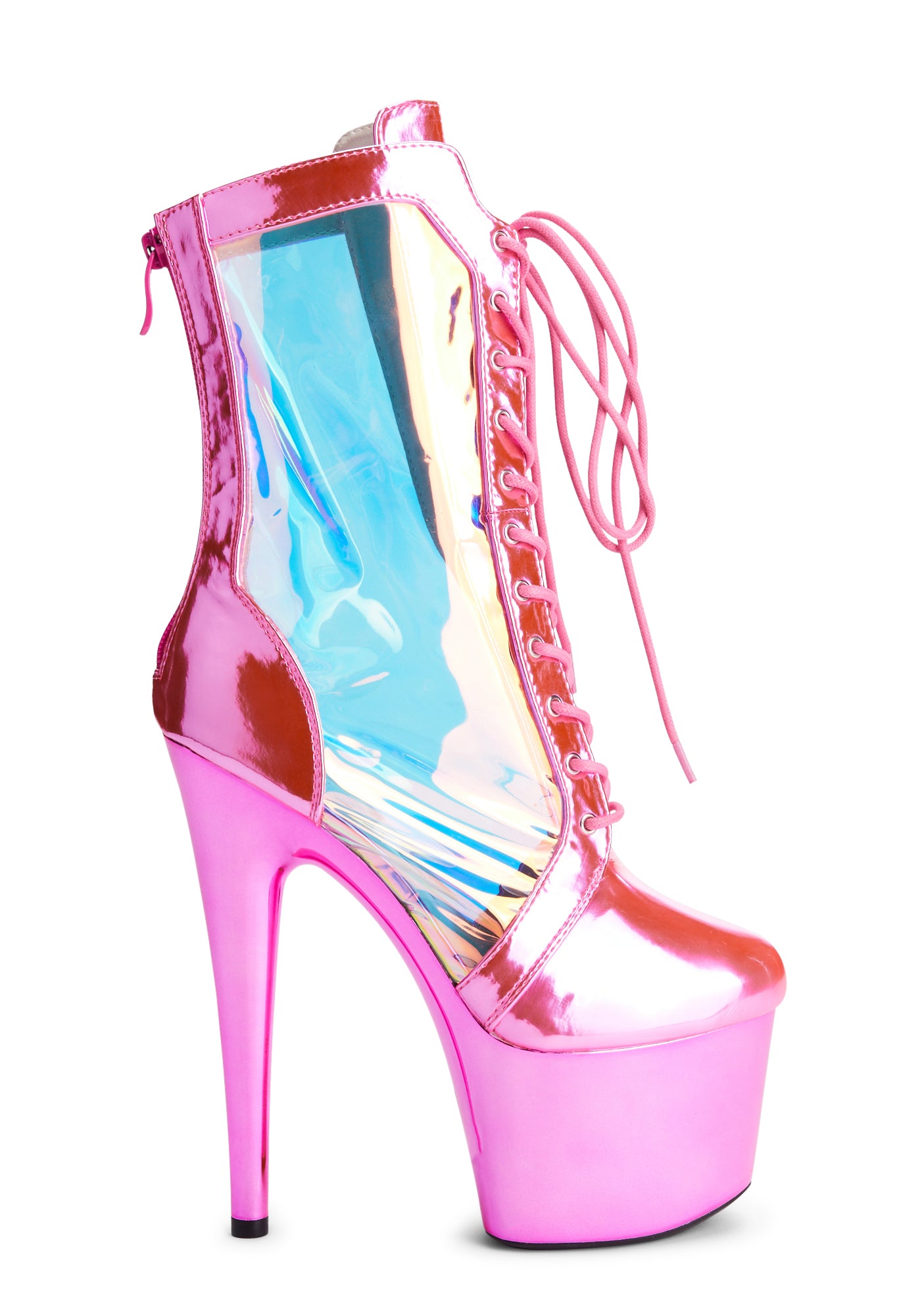 Pink holographic shoes top