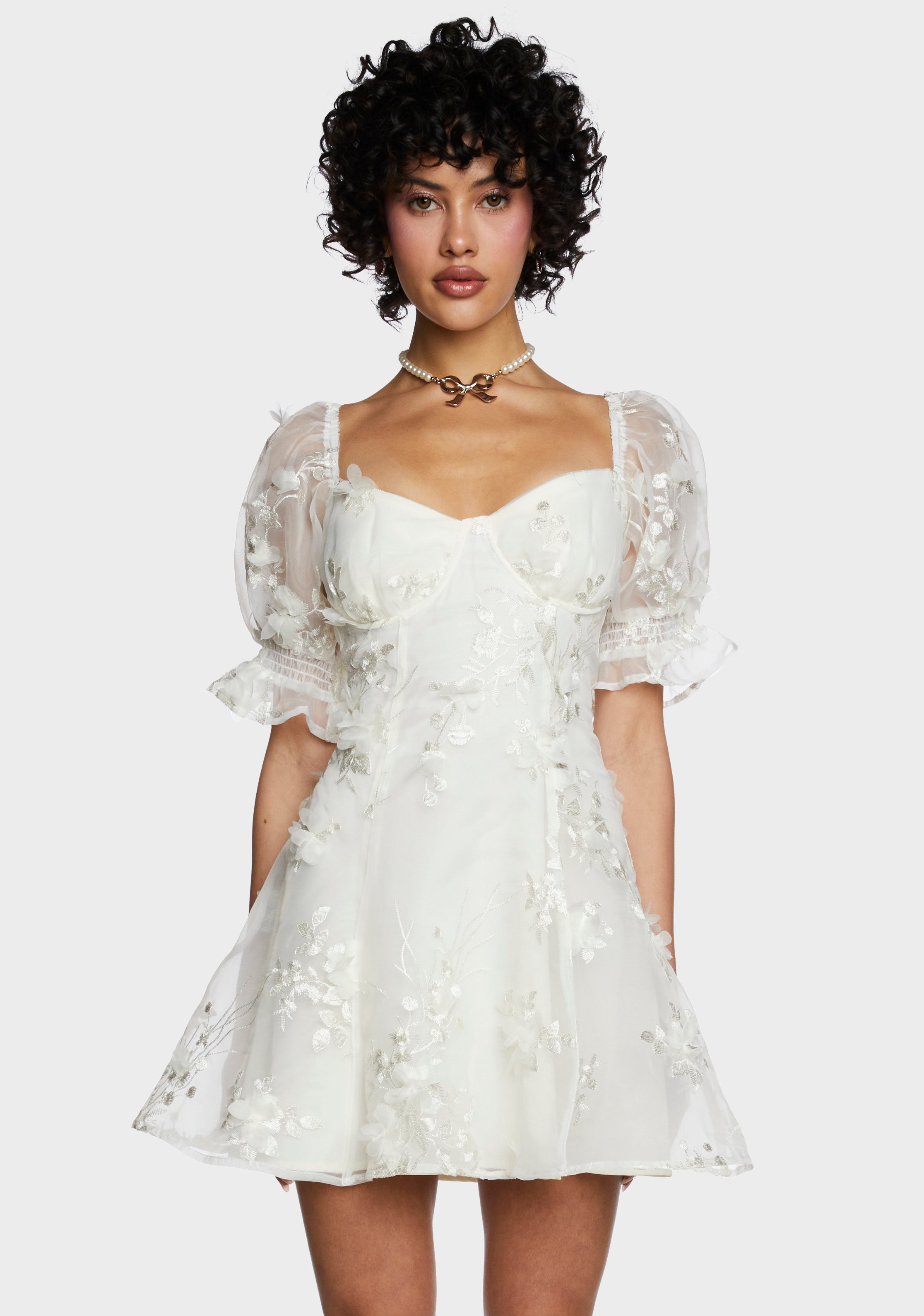 Sugar Thrillz Floral Organza Mini Dress
