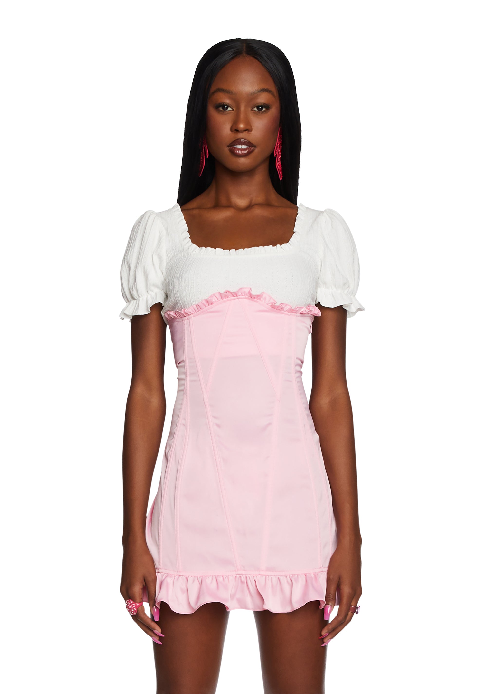 splendor mini dress Women's Sunlit Splendor Ribbon Strap Floral Mini Dress in Custard