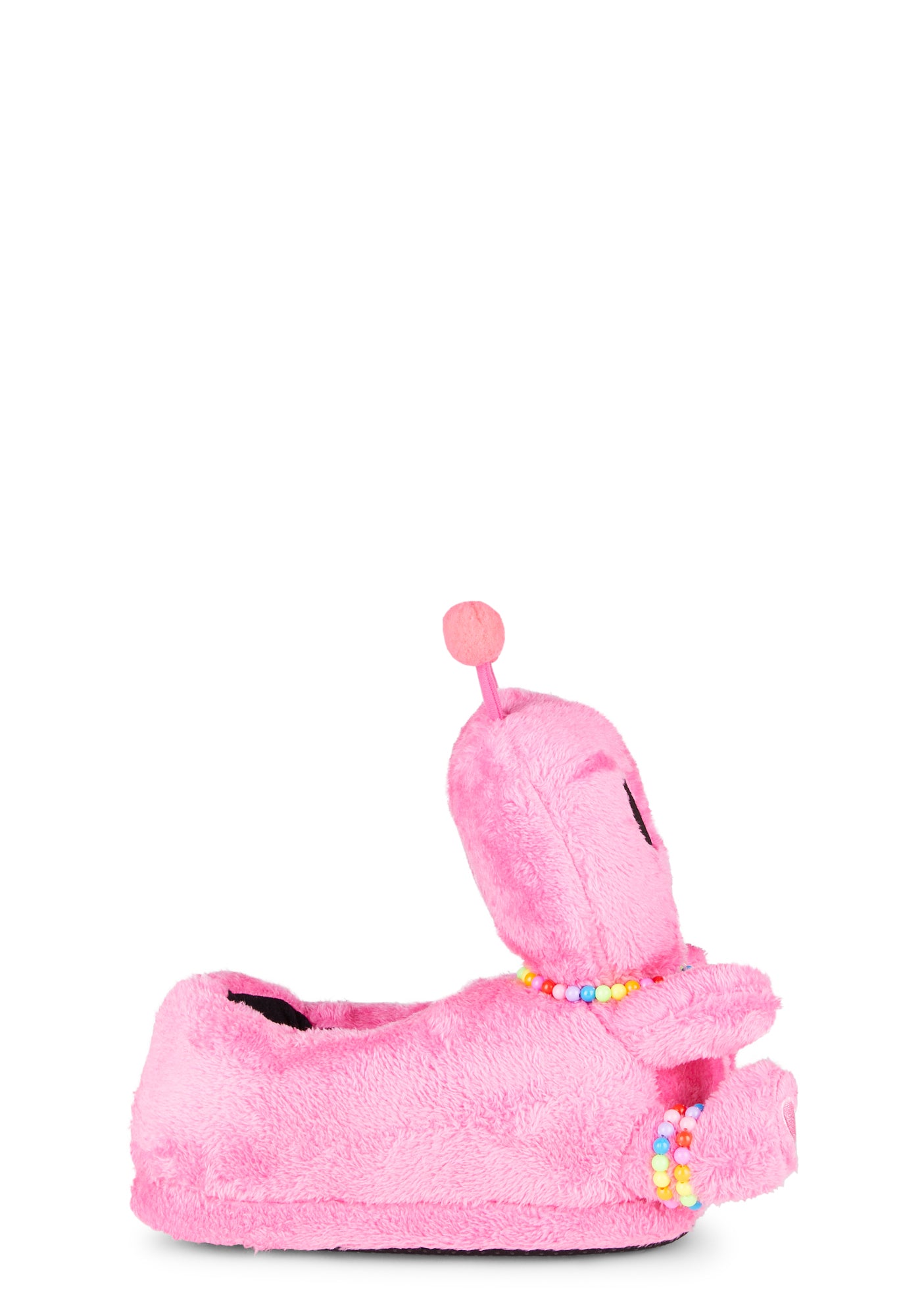 Beaded Faux Fur Alien Slippers - Pink – Dolls Kill