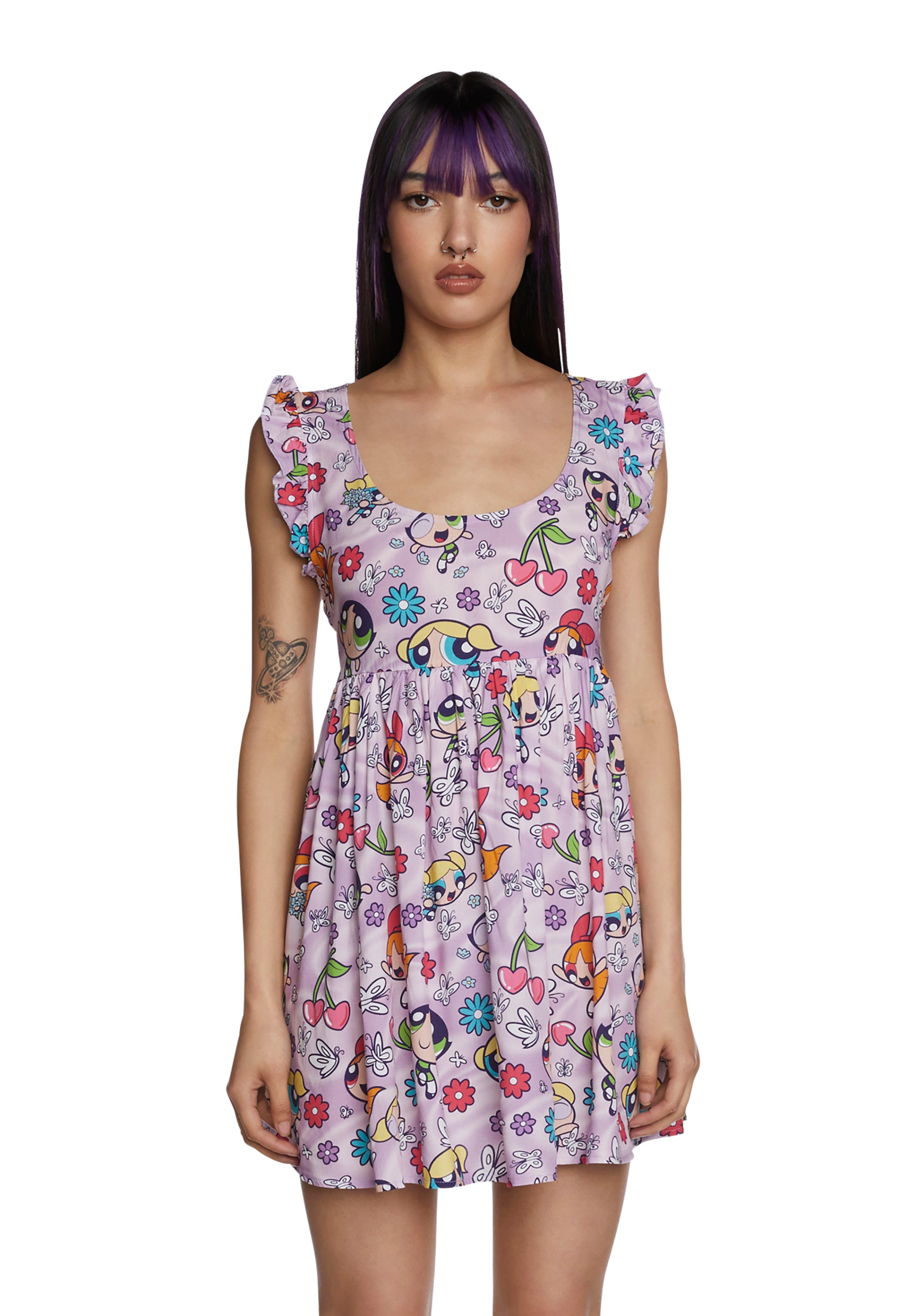 Dolls Kill x The Powerpuff Girls Graphic Print Mini Babydoll