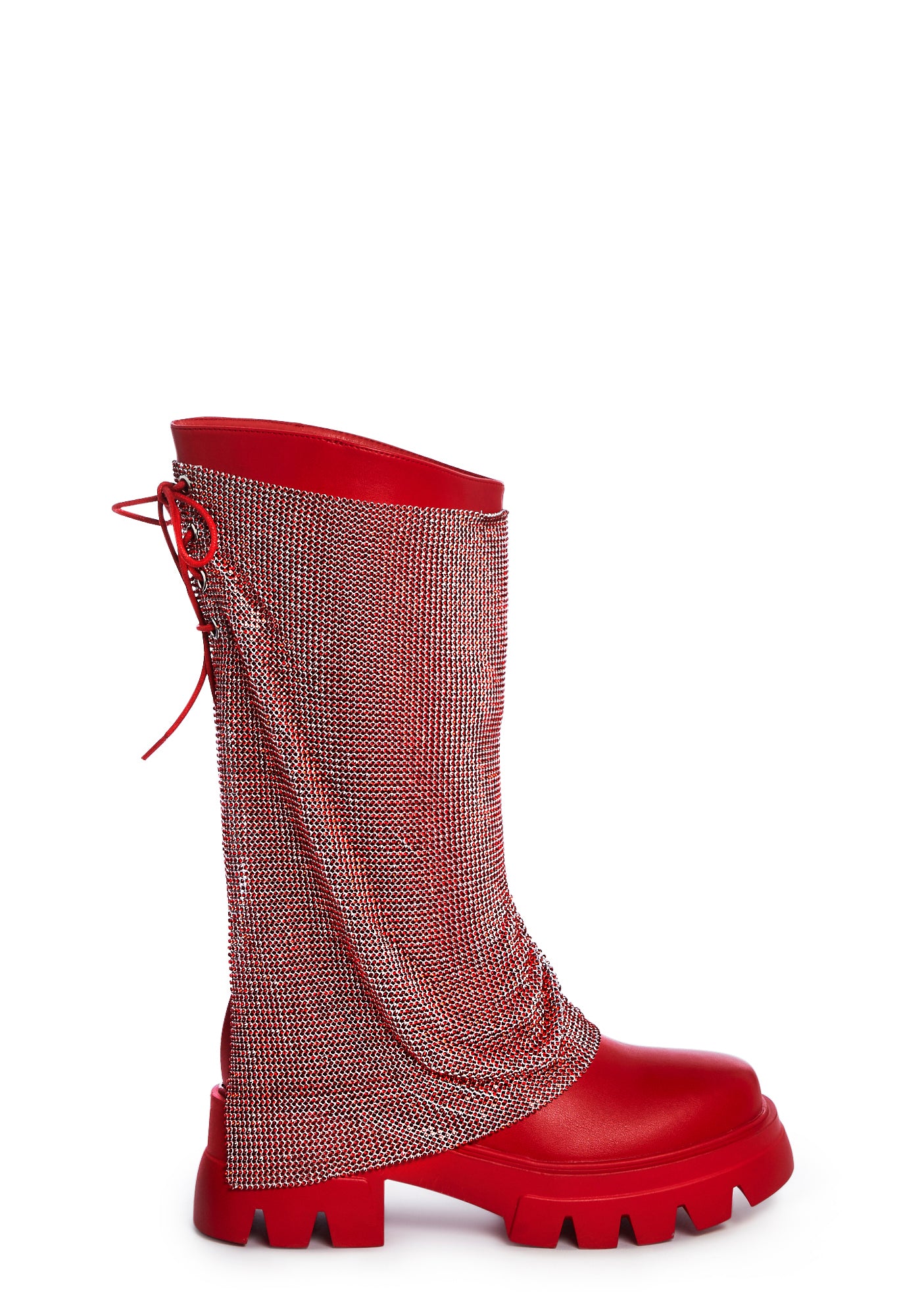 THOUSANDS OF AUTUMN トールブーツ オルテガ Sugar Thrillz Cat Tapestry Print Knee High Lace Up Boots