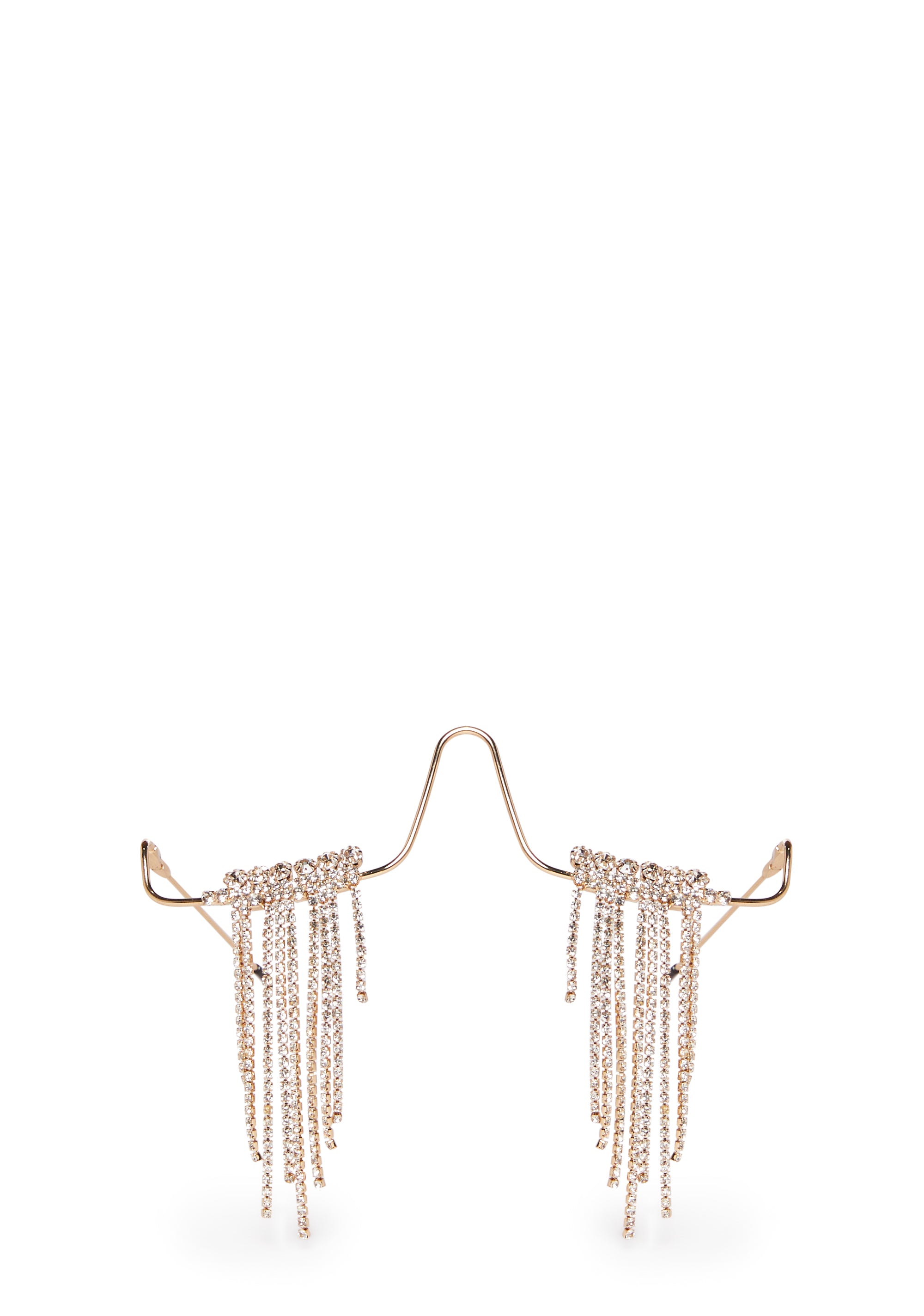 Dangling Rhinestone Sunglasses - Gold – Dolls Kill