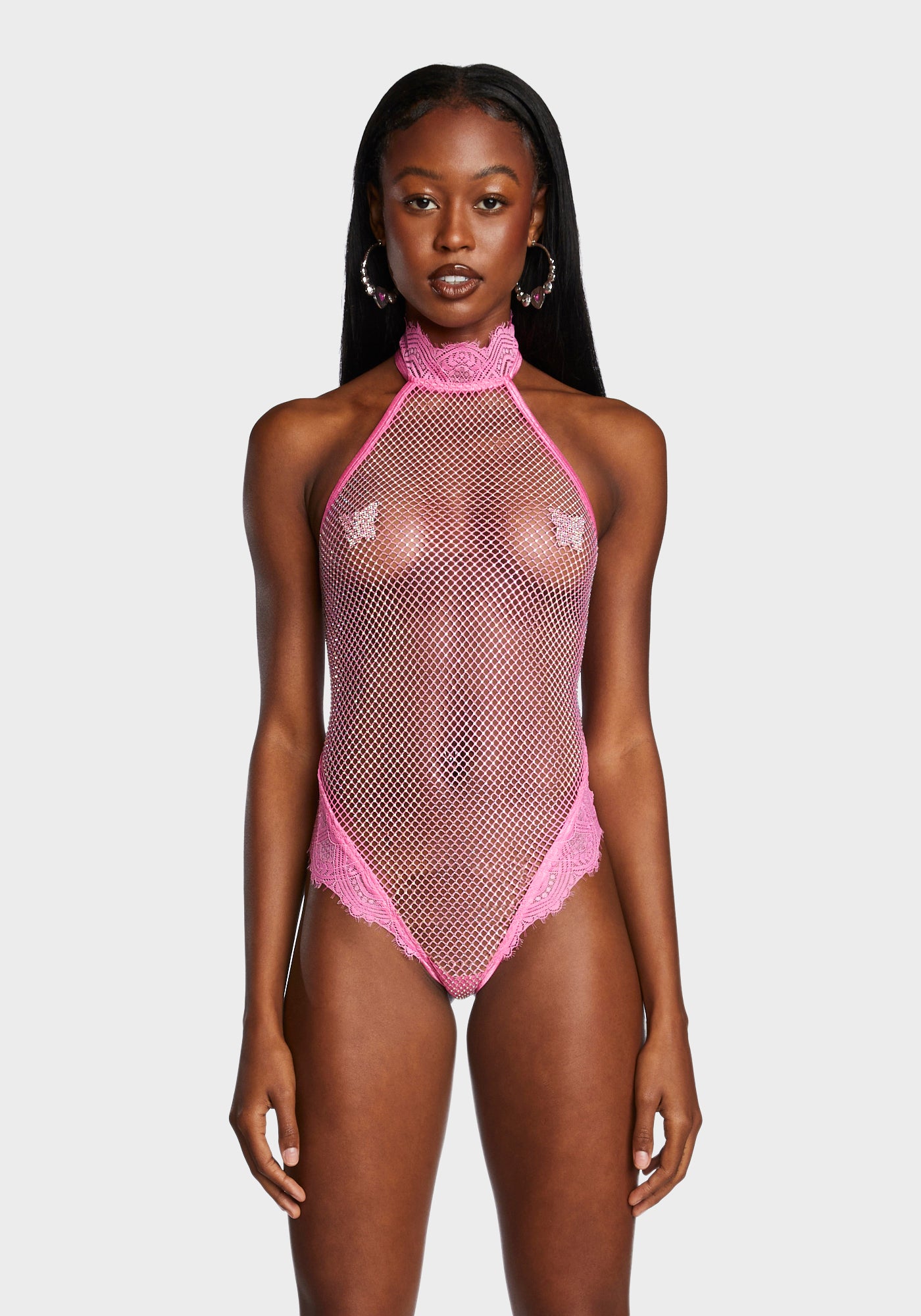 Fishnet lace bodysuit sale