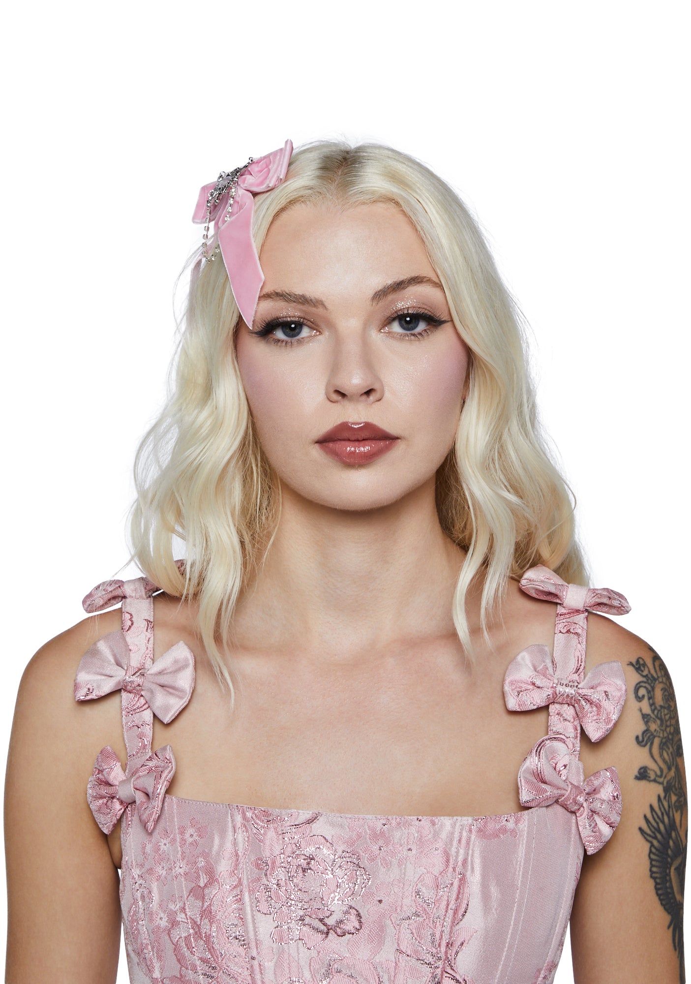 Bow Hair Clip Pink Dolls Kill bow-hair-clip-pink-dolls-kill