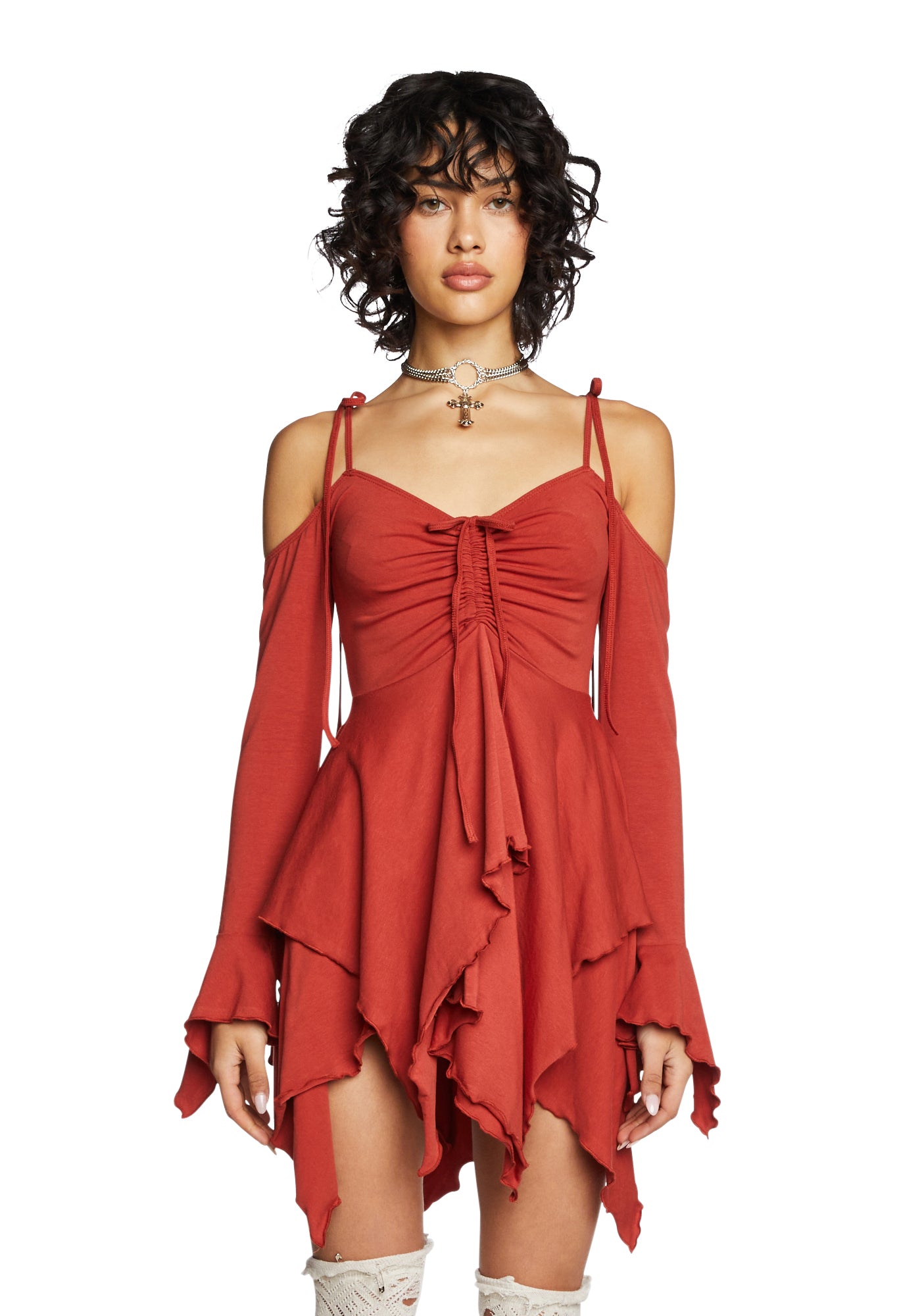 Current Mood Off The Shoulder Handkerchief Mini Dress - Dark Orange Dolls Kill Current Mood Off The Shoulder Handkerchief Mini Dress - Dark Orange Dolls Kill
