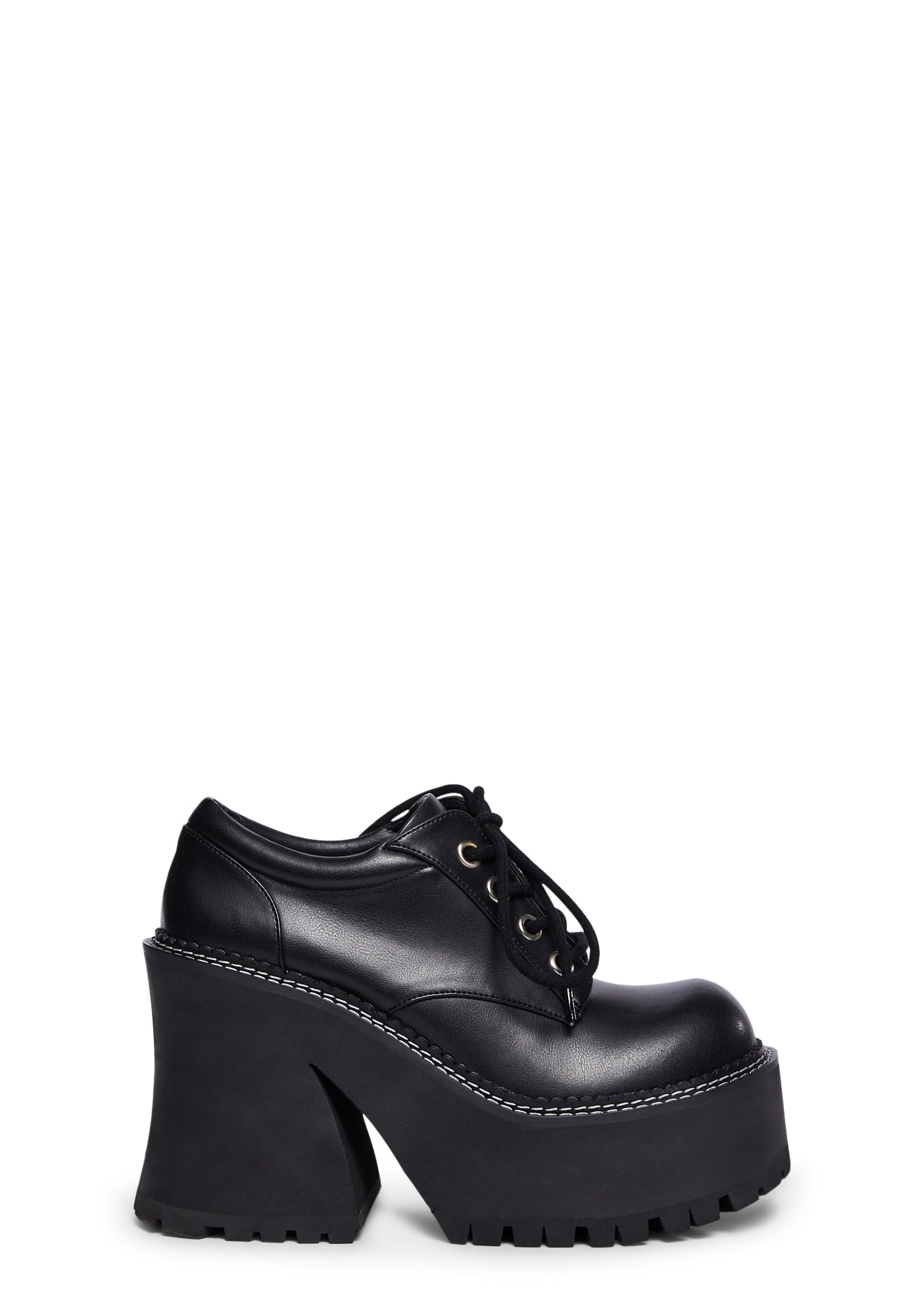 Delia s Chunky Platform Lace Up Oxfords Black Dolls Kill