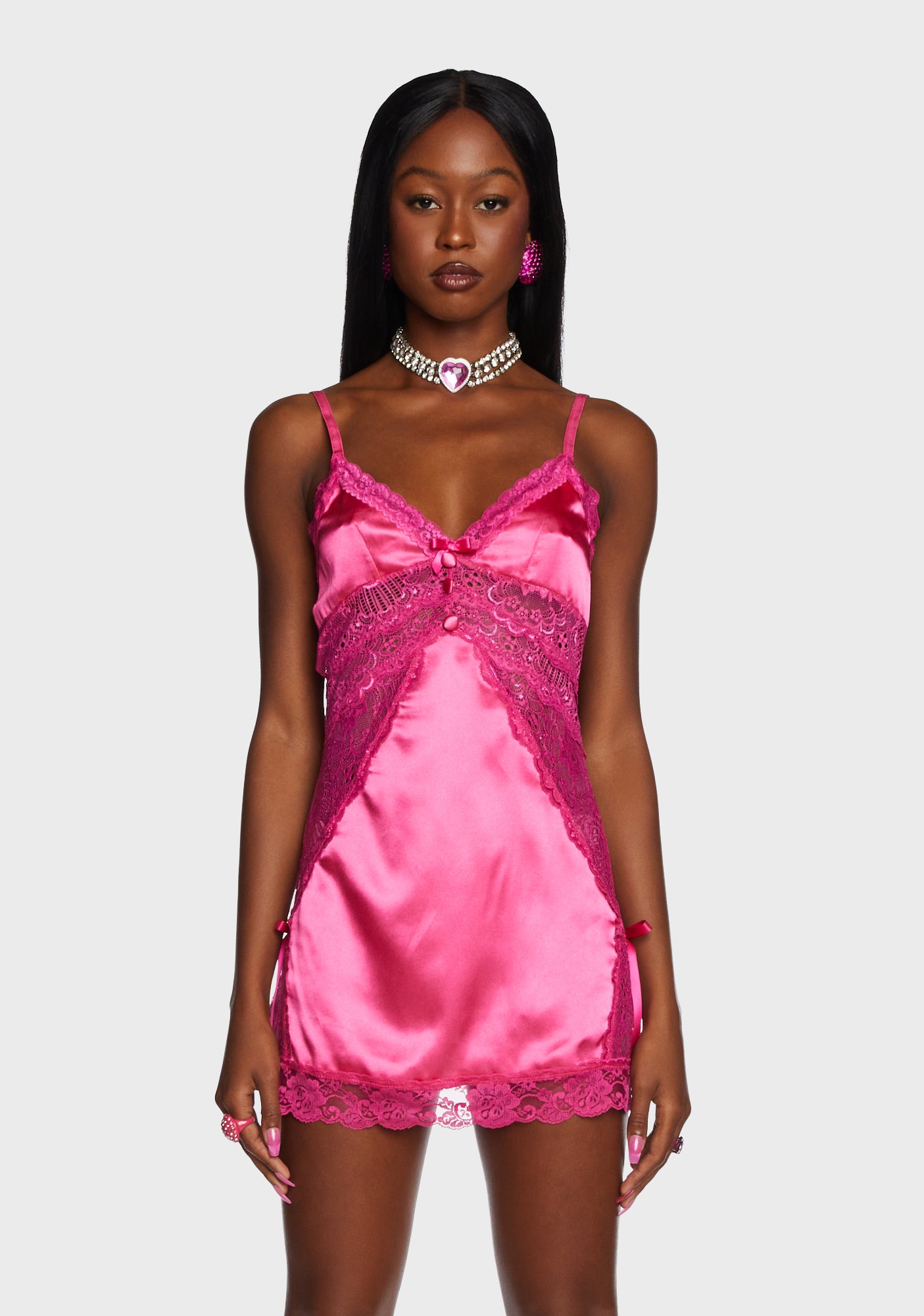 Pink slip dress sales mini